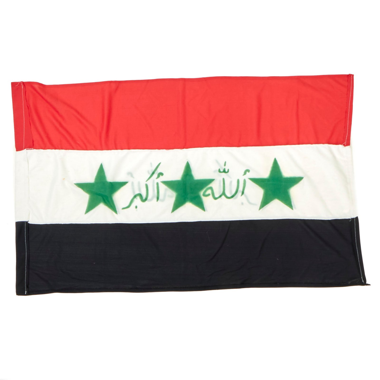 Buy Original Operation Iraqi Freedom Multi-Piece Constructed Double-Sided Flag of Iraq - 40” x 25” | Original Firearms Antique For Sale