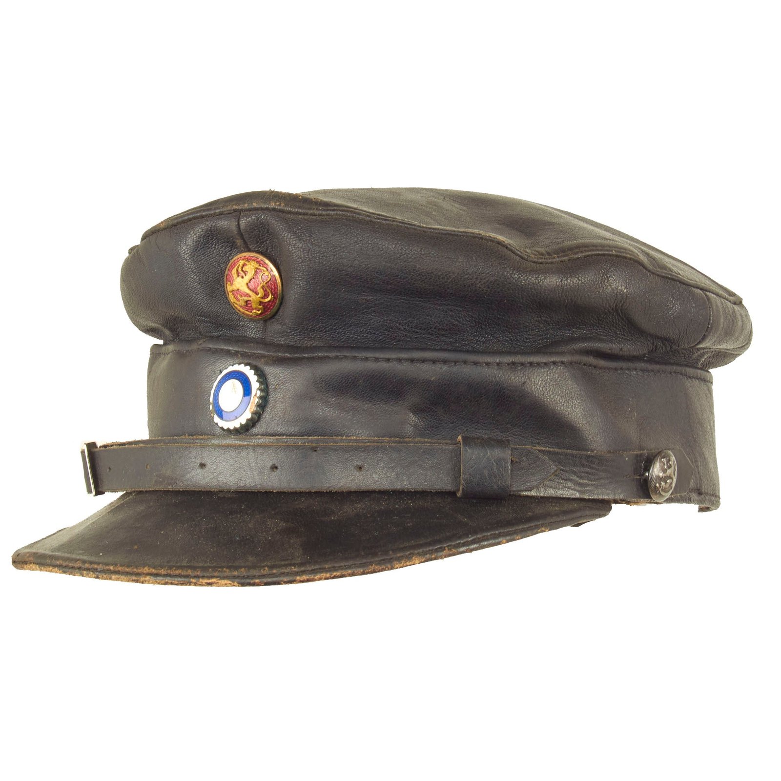 Buy Original Finland WWII Finnish White Guard “Civil Guard” Voluntary Militia Leather Visor Cap | Original Firearms Antique For Sale