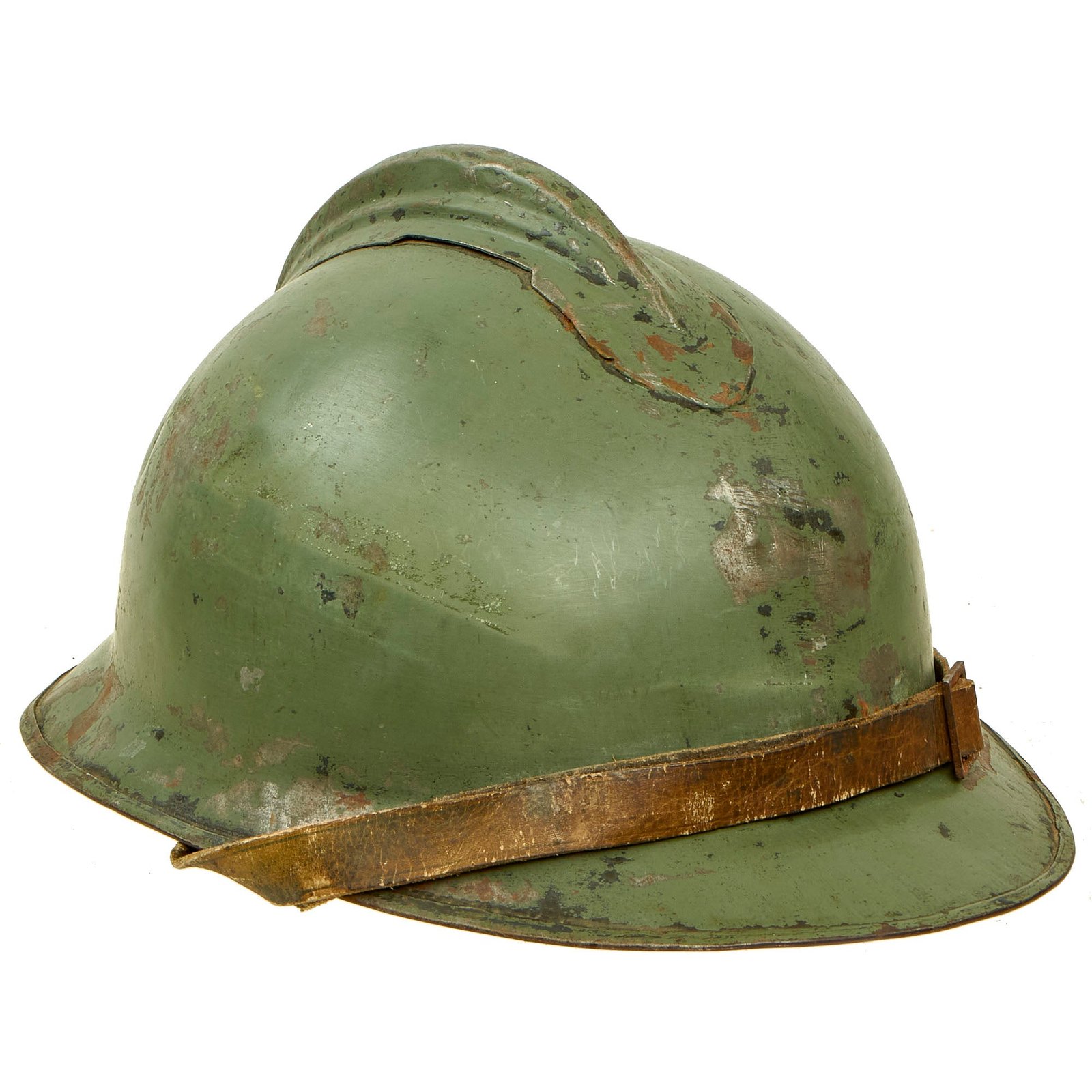 Buy Original Italian WWI M16 “Lippmann Model” French Adrian Helmet with Unit Marking Remnants - Complete | Original Firearms Antique For Sale
