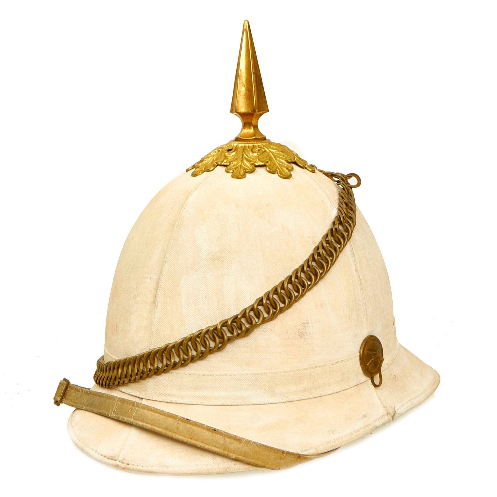 Buy Original U.S. Model 1881 “Summer White” Dress Spiked Pith Helmet by Horstmann Bros & Co of Philadelphia | Original Firearms Antique For Sale