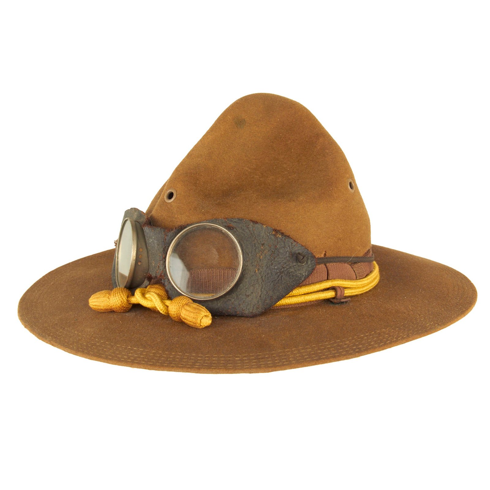 Buy Original U.S. Punitive Expedition Model 1911 Campaign Hat by Ferry Hat Mfg. Co. of New York With Cavalry Hat Cord and Period Dust Goggles - Size 7 | Original Firearms Antique For Sale