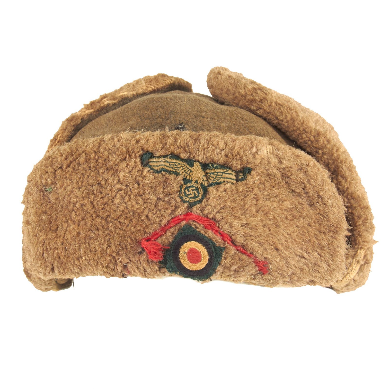 Buy Original German Captured Soviet WWII Enlisted Ushanka Winter Cap with Period Applied Heer Artillery Insignia - dated 1940 | Original Firearms Antique For Sale