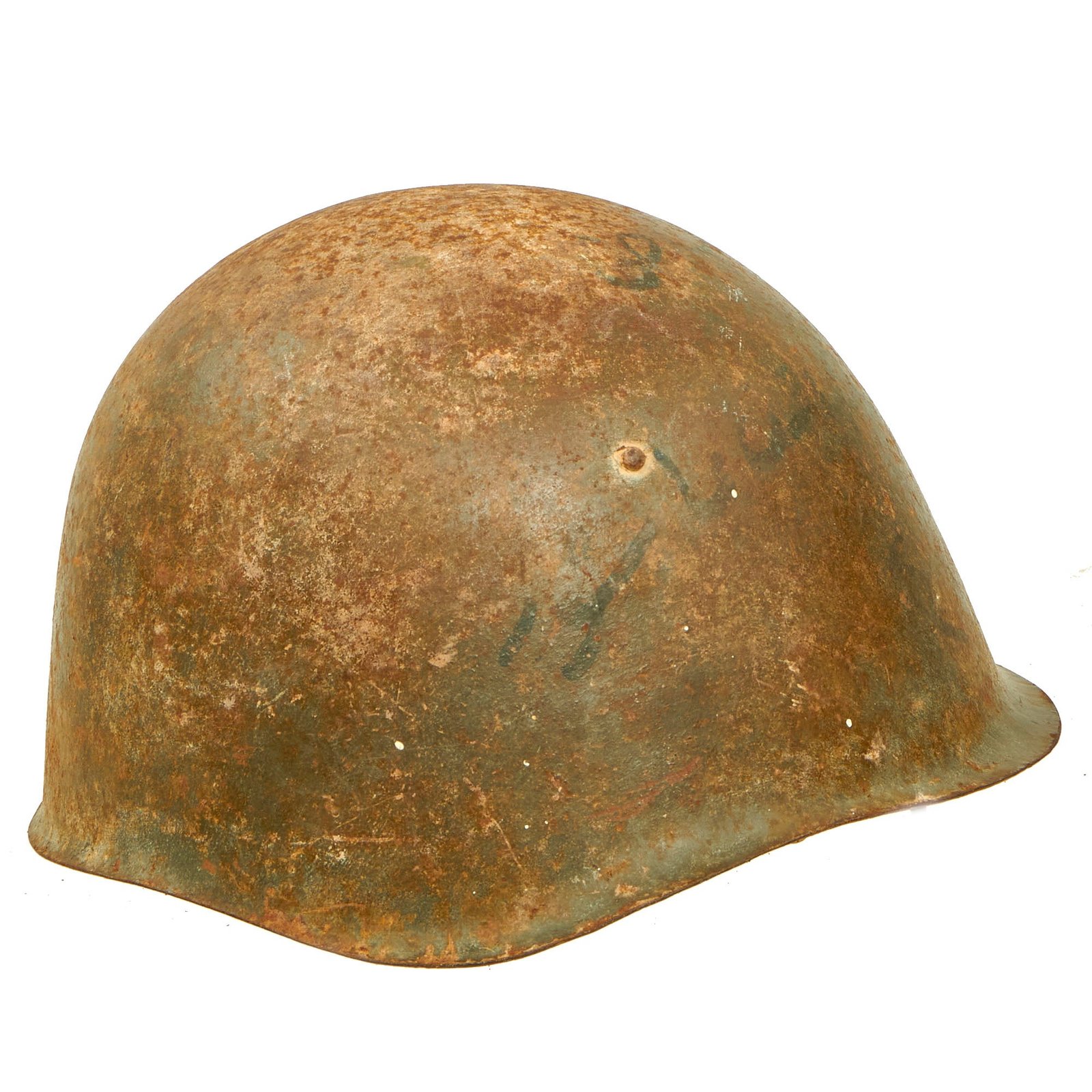 Buy Original Egyptian Arab-Israeli War of 1973 Czechoslovakian Vz53 Helmet With Arabic Writing and Liner - Yom Kippur War | Original Firearms Antique For Sale