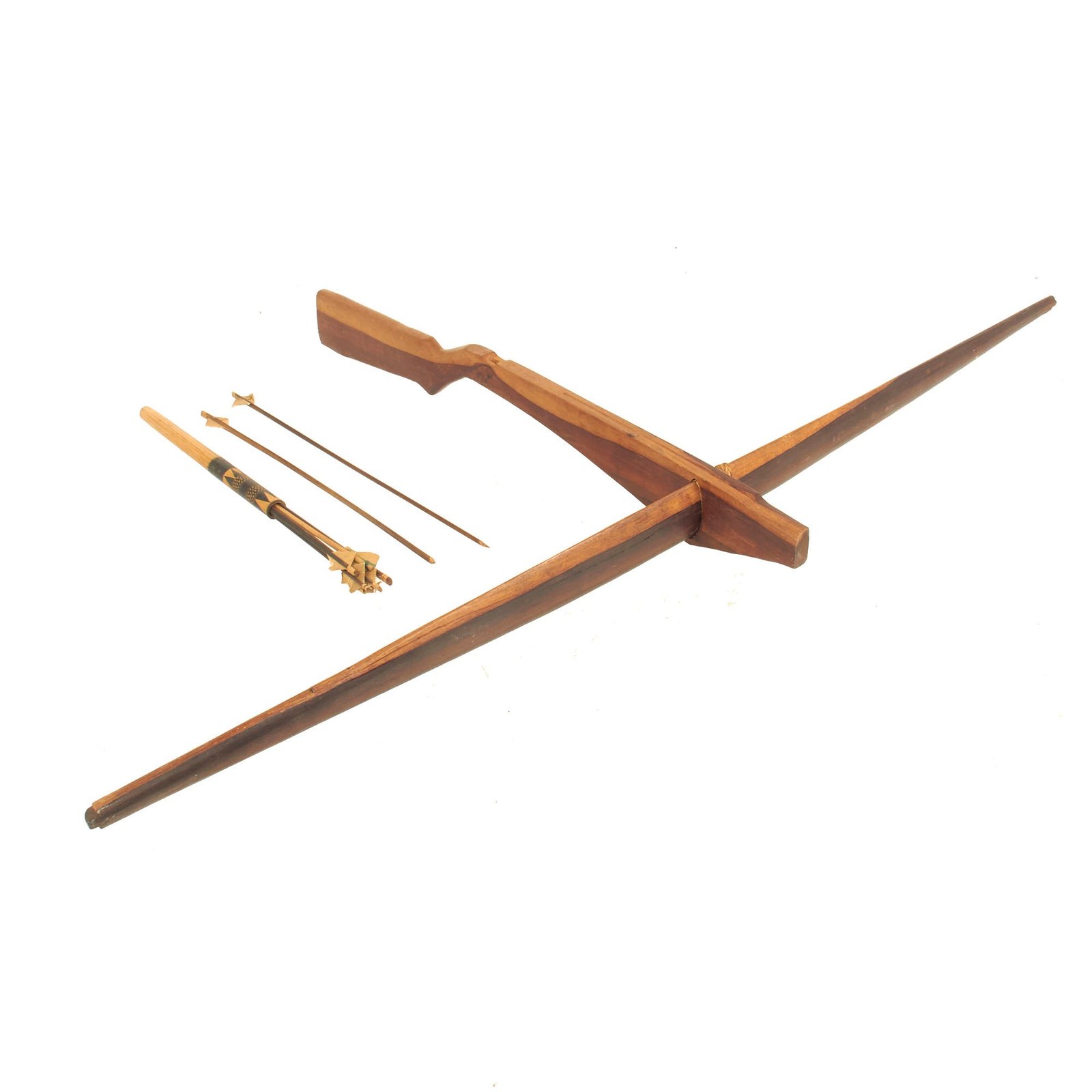 Buy Original Vietnam War Montagnard Crossbow with Bolts and Quiver - USGI Bring Back | Original Firearms Antique For Sale