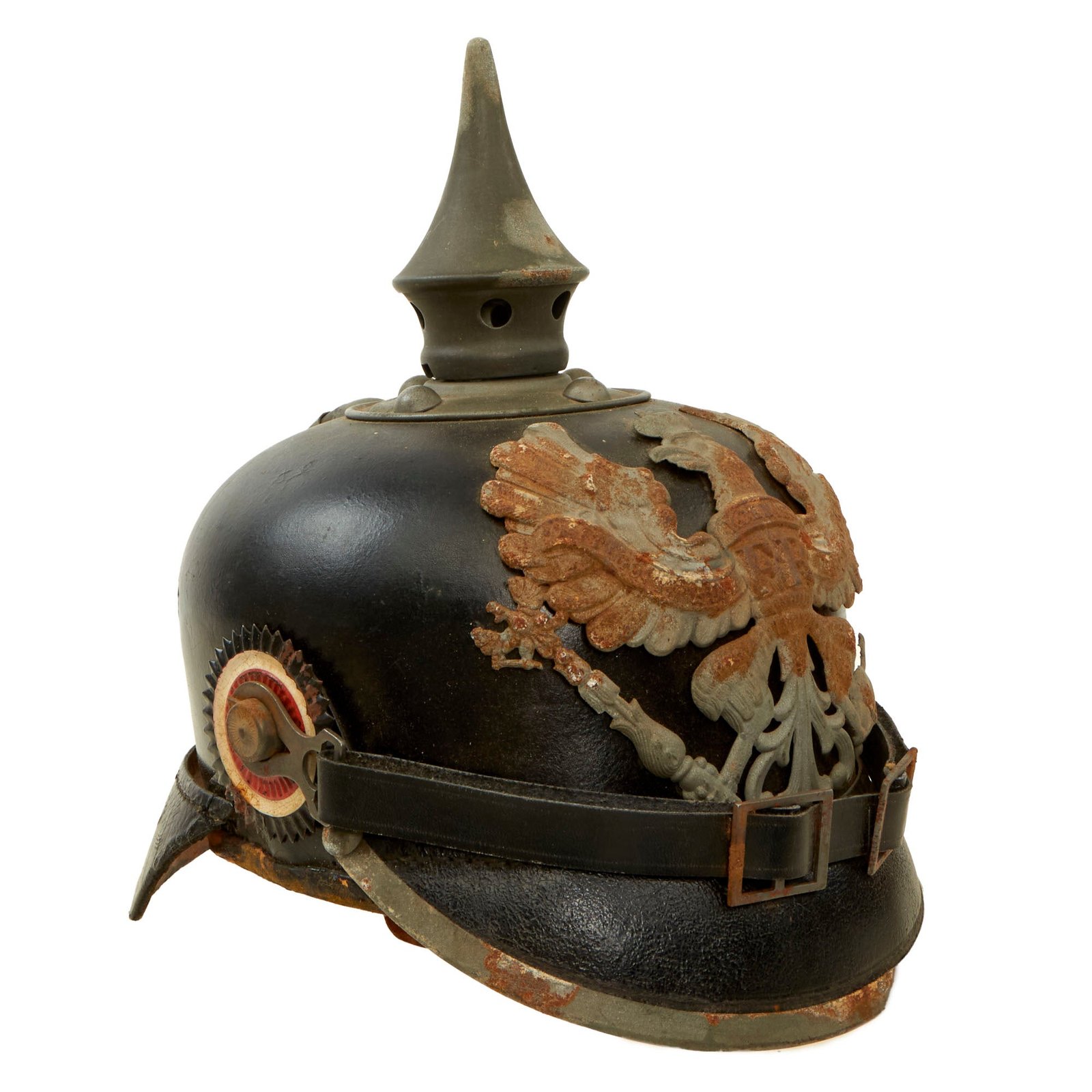Buy Original Imperial German WWI Complete Prussian EM/NCO Infantry M1915 Pickelhaube Spiked Helmet | Original Firearms Antique For Sale