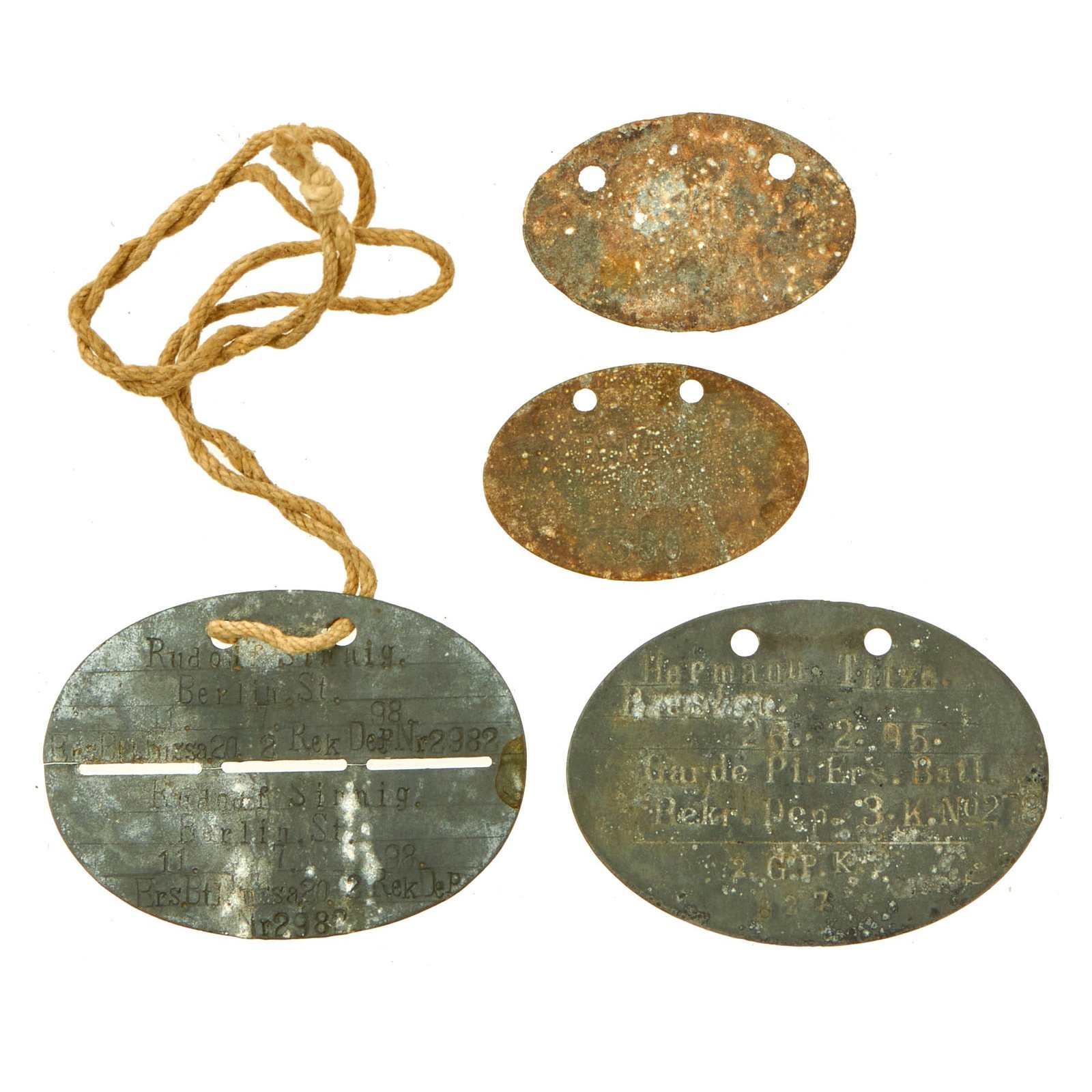 Buy Original Imperial German WWI Identification Lot - 4 Discs | Original Firearms Antique For Sale