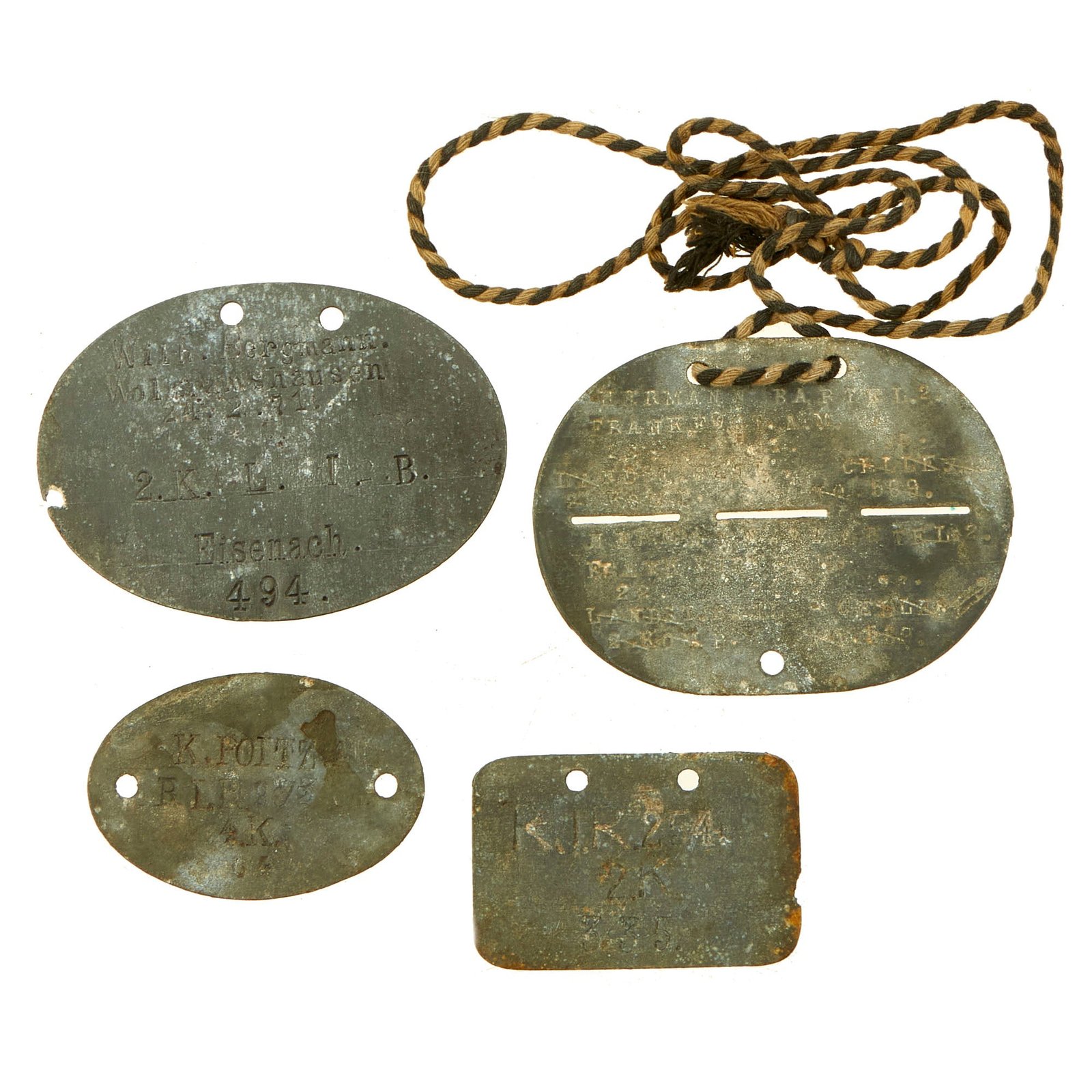 Buy Original Imperial German WWI Identification Lot - 4 Discs | Original Firearms Antique For Sale