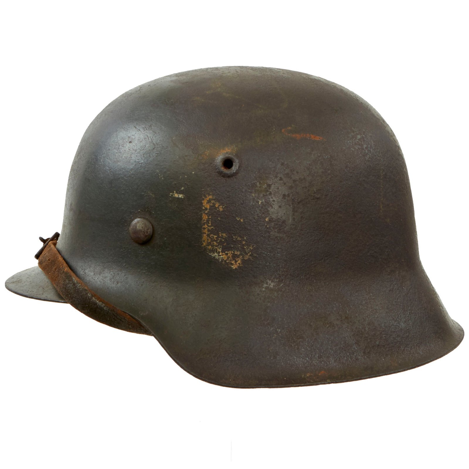 Buy Original German WWII M42 Former Single Decal Army Heer Helmet with 53cm Liner & Partial Chinstrap - ckl60 | Original Firearms Antique For Sale