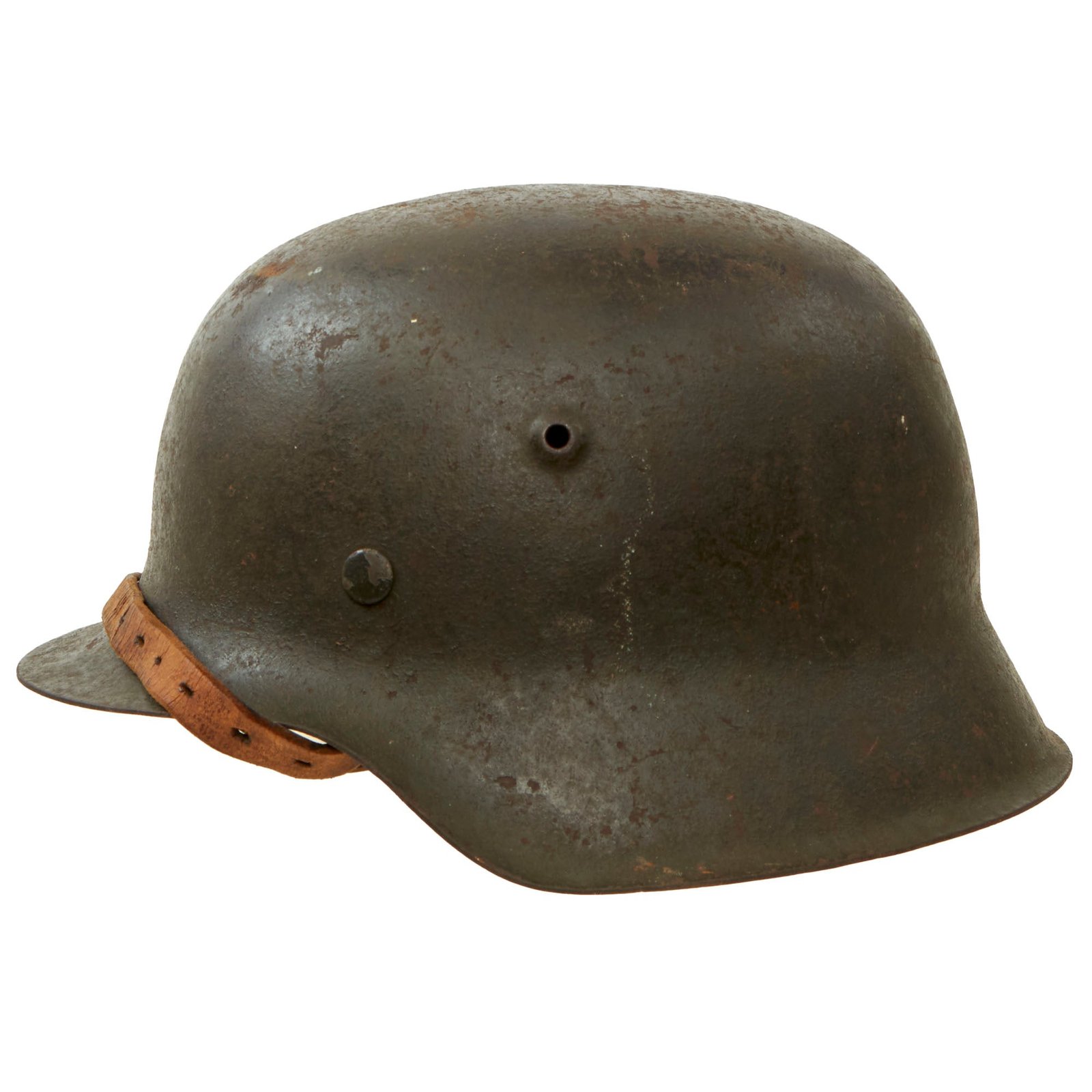 Buy Original German WWII Service Worn M42 No Decal Army Heer Helmet with Relic 59cm Liner & Chinstrap - hkp66 | Original Firearms Antique For Sale