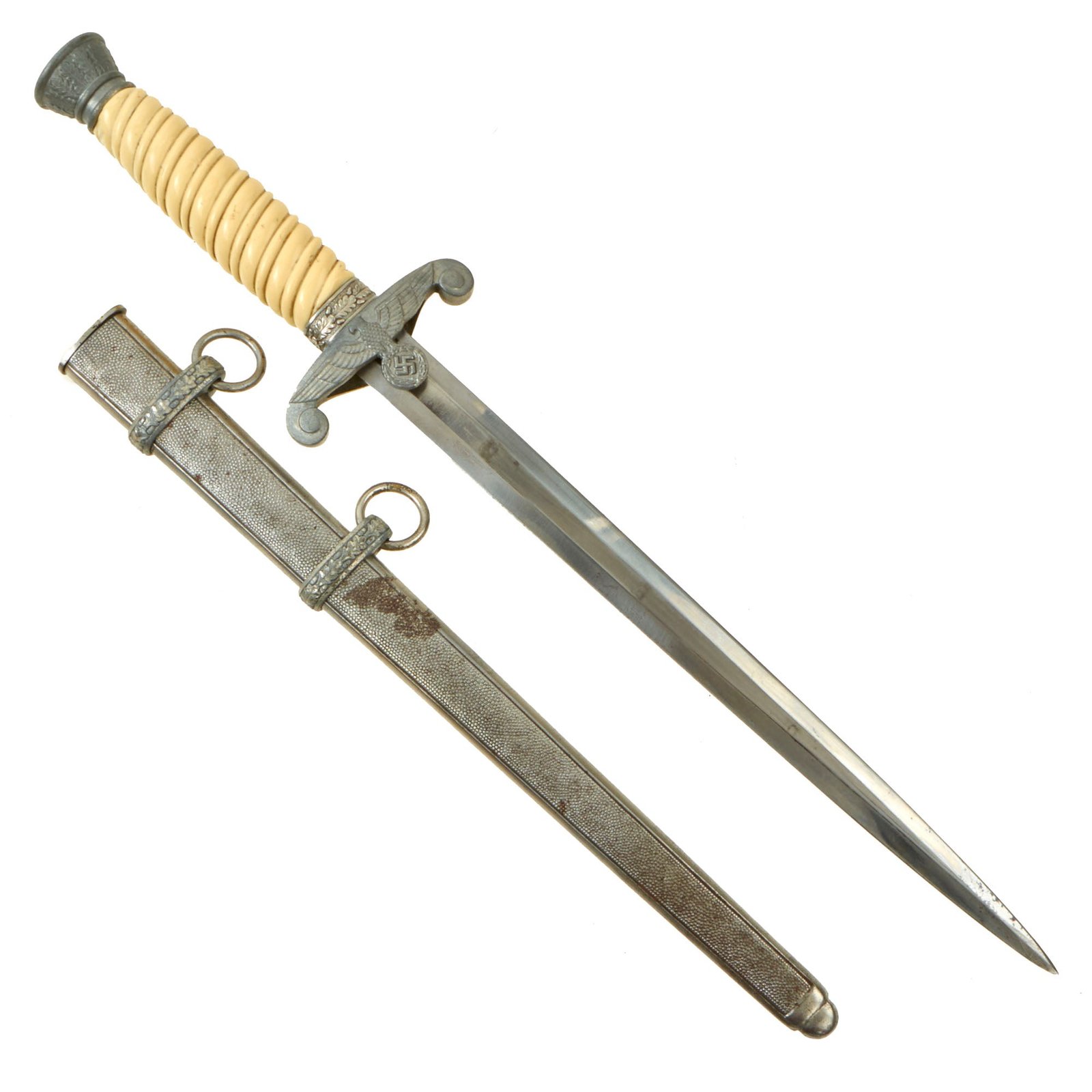 Buy Original German WWII Army Heer Officer Dagger with Scabbard - Unmarked Blade | Original Firearms Antique For Sale