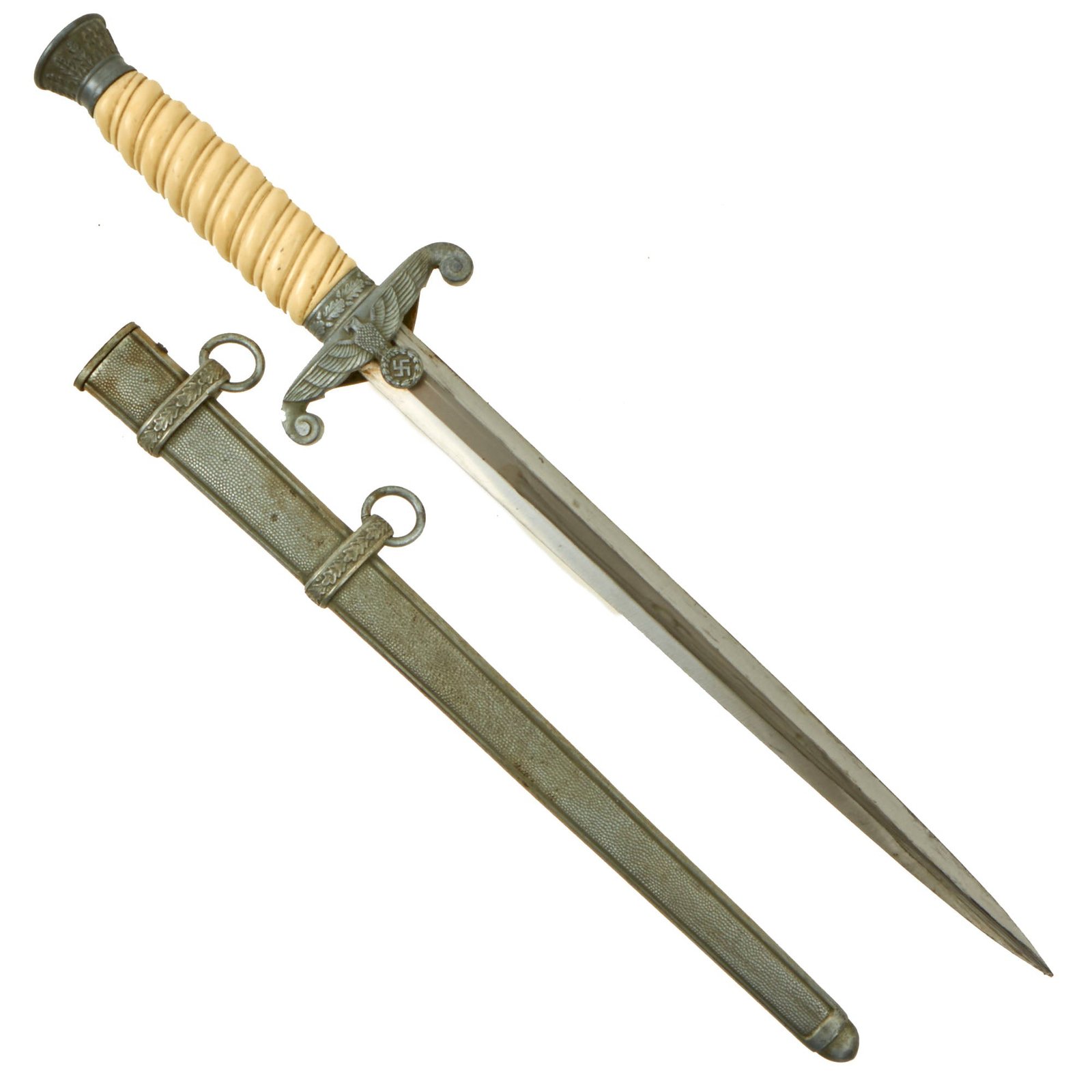 Buy Original German WWII Army Heer Officer Dagger with Excellent Unmarked Blade & Scabbard | Original Firearms Antique For Sale