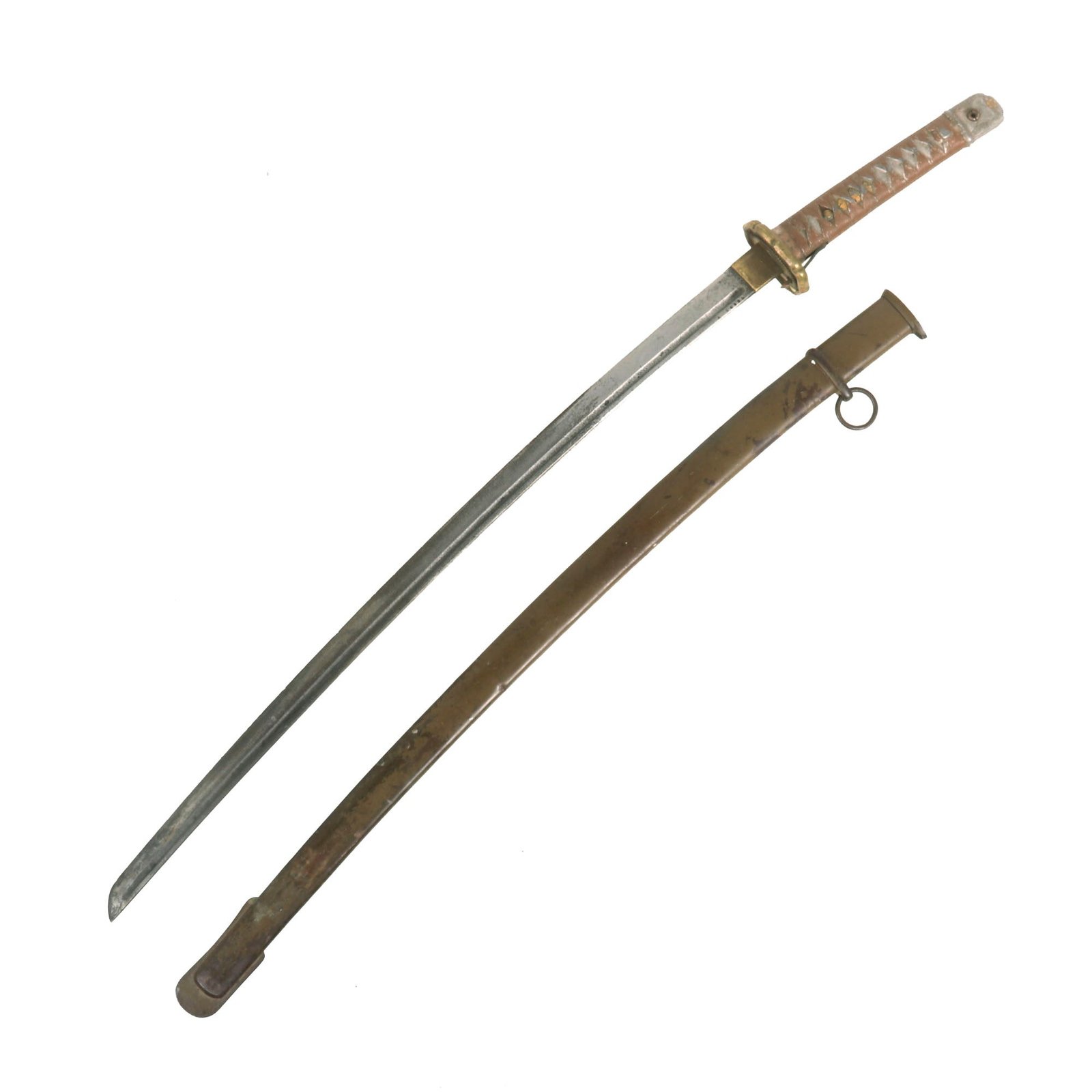 Buy Original WWII Japanese Army Type 95 NCO Aluminum Handle Katana Sword with Unmatched Scabbard - Service Used | Original Firearms Antique For Sale