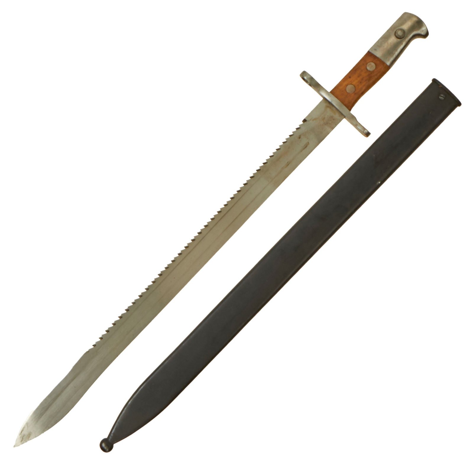 Buy Original WWI Swiss Model 1914 Pioneer Sawback Sword Bayonet by Schmidt-Rubin with Scabbard | Original Firearms Antique For Sale