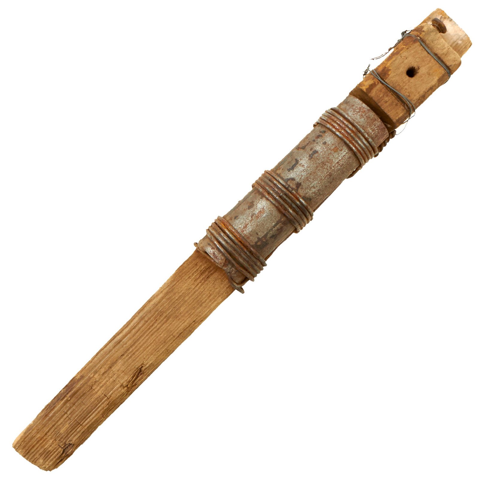 Buy Original French WWI Inert IIIrd Army Raquet Pétard “Hair Brush” Stick Fragmentation Grenade Ground Dug At Verdun - Pétard de la IIIe Armée | Original Firearms Antique For Sale