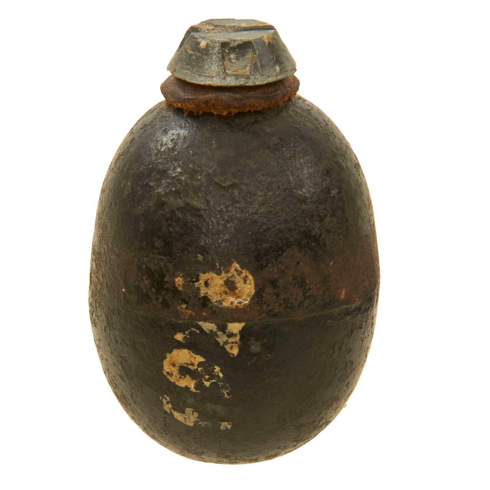 Original German WWI Model 1917 First Pattern Smooth Inert Egg Hand Fragmentation Grenade with Transit Plug - Eierhandgranate