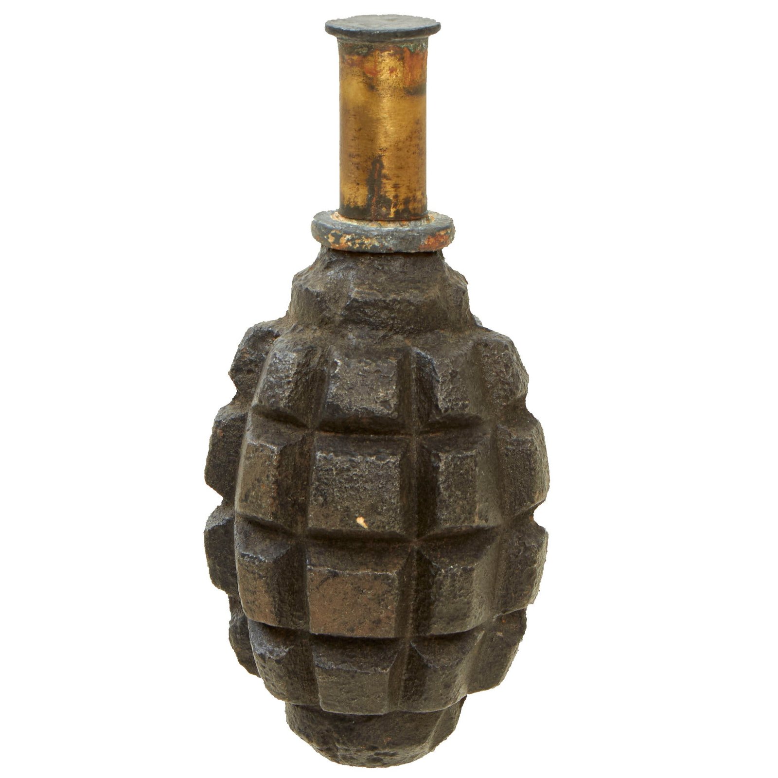 Buy Original French WWI Complete (Without Explosives) F1 Hand Grenade with Original Fuse Cap - Inert | Original Firearms Antique For Sale
