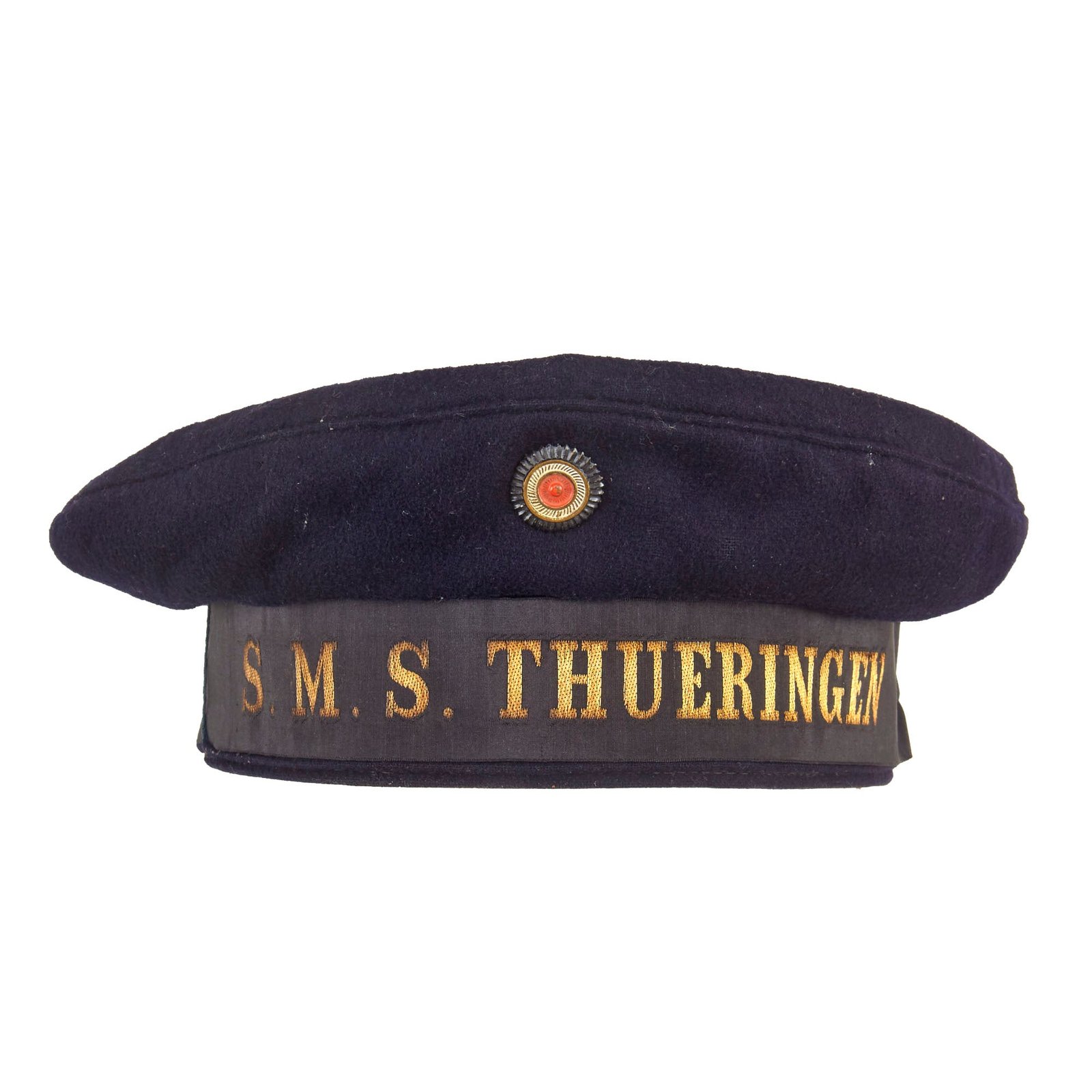 Buy Original Imperial German WWI Kaiserliche Marine Imperial Navy SMS Thüringen Tellermütze - Ship Fought At Battle of Jutland | Original Firearms Antique For Sale