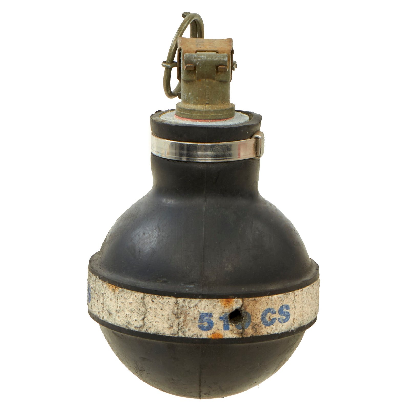 Buy Original U.S. Post Vietnam War Era Inert Rubber Federal 519 CS Tear Gas Grenade  With Fuse Assembly | Original Firearms Antique For Sale