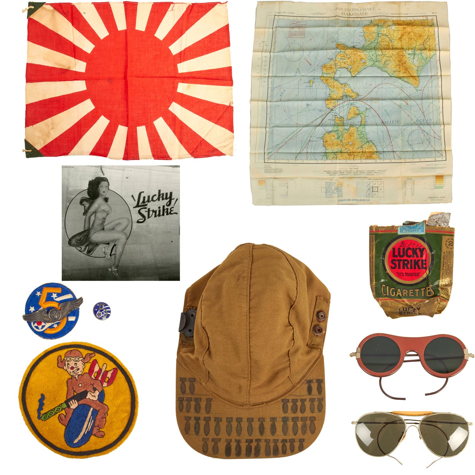 Buy Original U.S. WWII Named 528th Bomb Squadron, 380th Bomb Group “Flying Circus” Grouping Featuring B-1 Cap With 37 Bombs Drawn on for 37 Combat Missions - John C. Swindle, Assistant Flight Engineer / Gunner For B-24 “Lucky Strike” | Original Firearms Antique For Sale