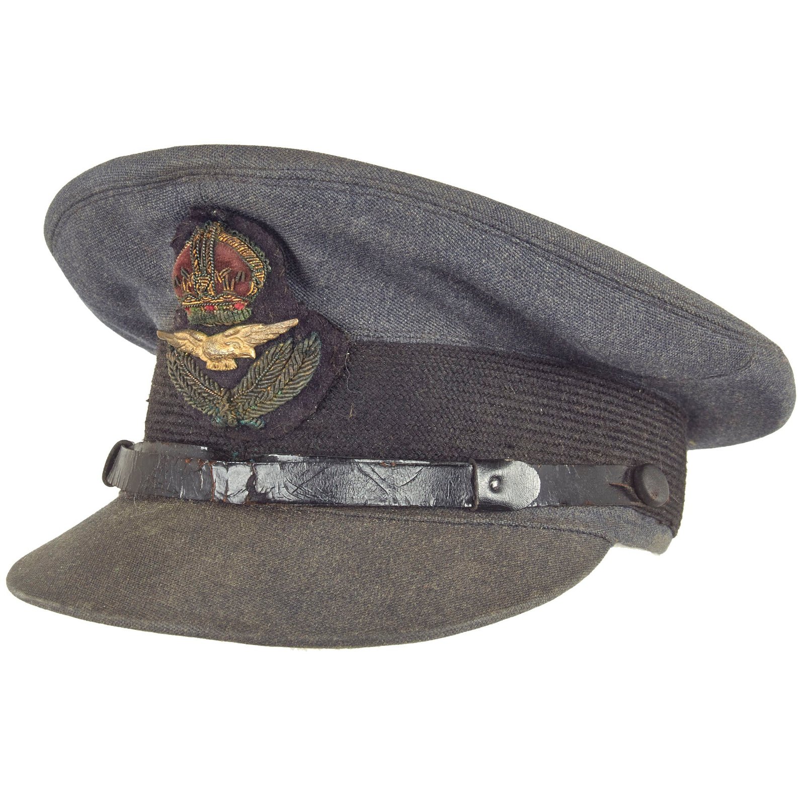 Buy Original British WWII Royal Canadian Air Force RCAF Named Pilot Officer Visor Cap - Size 6 ¾ | Original Firearms Antique For Sale