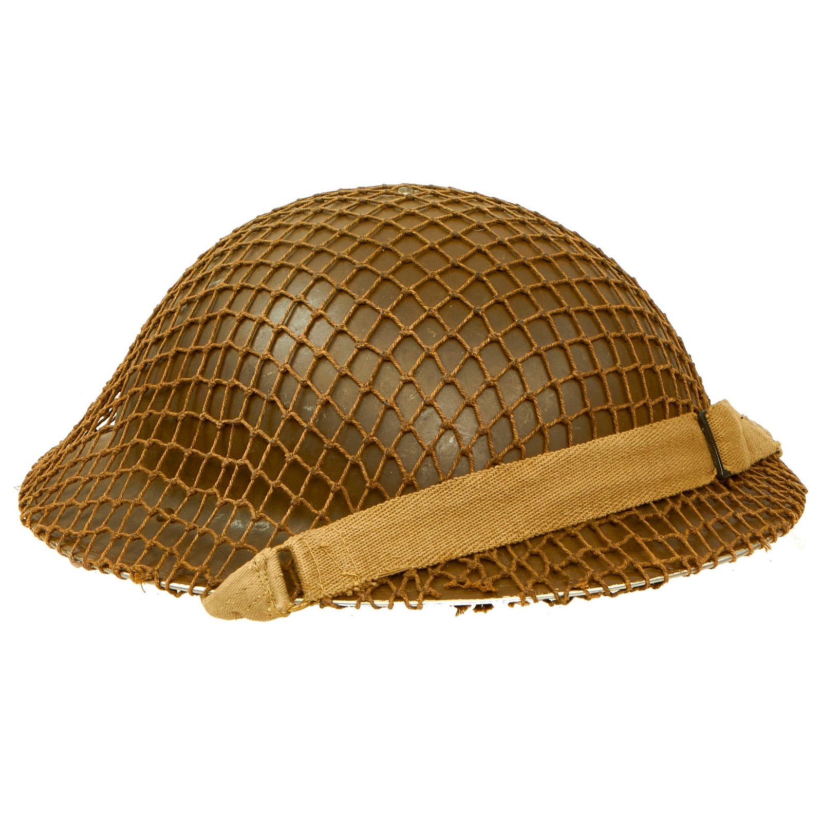 Buy Original Canadian WWII Brodie MkII Steel Helmet by Canadian Motor Lamp Company Complete with Helmet Net - Dated 1942 | Original Firearms Antique For Sale