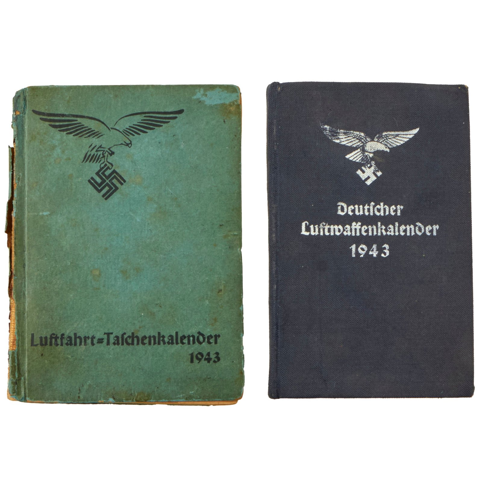 Buy Original German WWII Set of Two Luftwaffe Pocket Calendar Handbooks - Both Dated 1943 | Original Firearms Antique For Sale