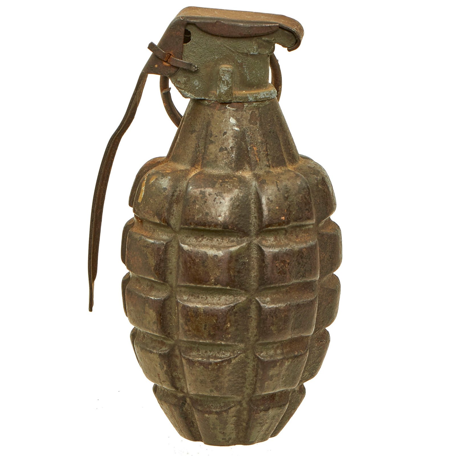Buy Original U.S. WWI / WWII MkII “Cutback” Pineapple Grenade Converted for Homefront Use -War Savings Stamps Promotional Piggy Bank | Original Firearms Antique For Sale