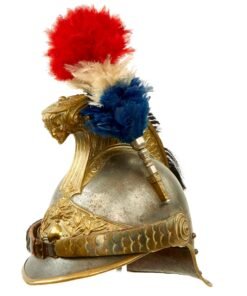 Buy Original French WWI Model 1870 Enlisted Trooper’s Cuirassier Helmet with Tri-Color Plume | Original Firearms Antique For Sale