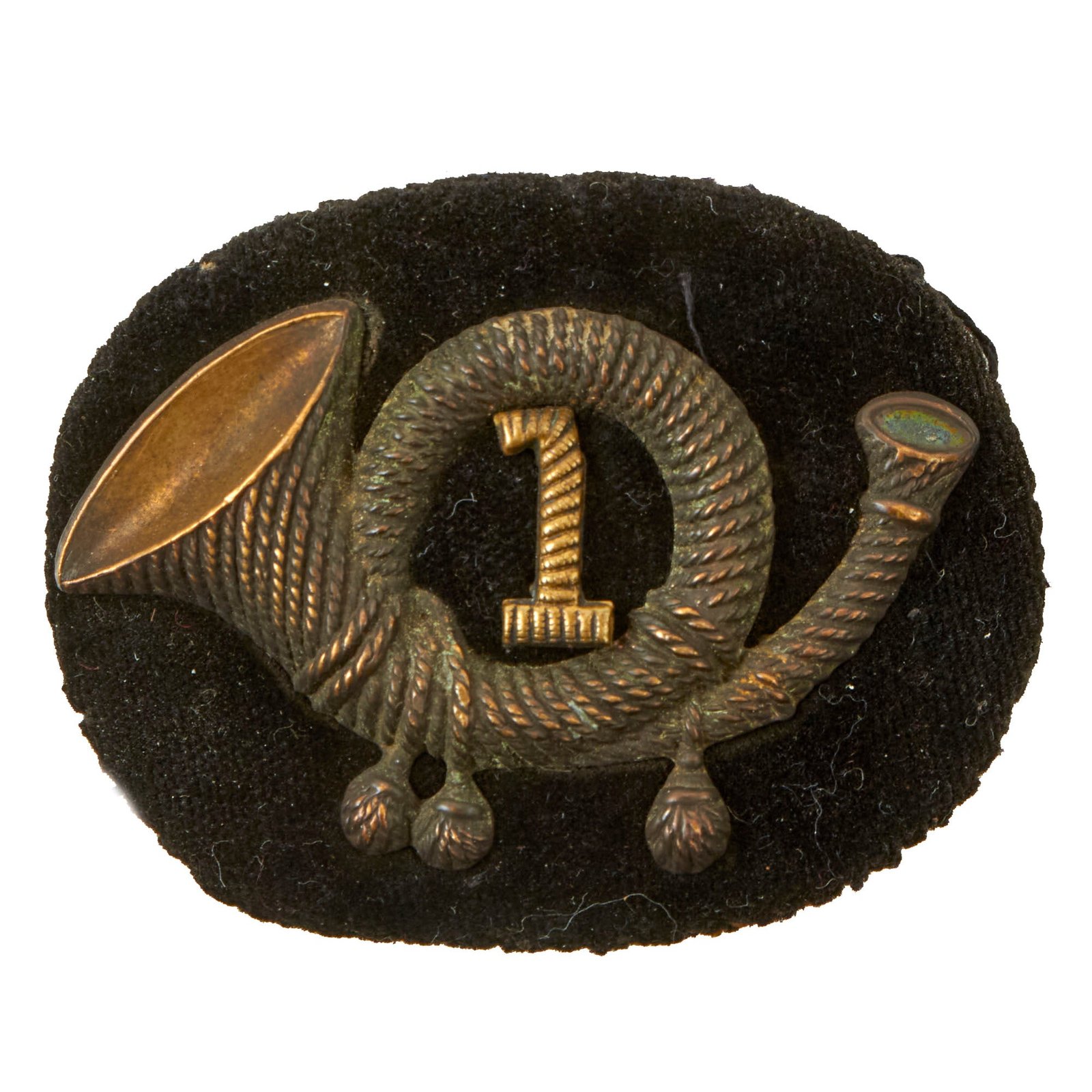 Buy Original U.S. Civil War “1st Infantry” Officer’s False Bullion 1834 Regulation Brass Cap Badge With Felt Backing | Original Firearms Antique For Sale