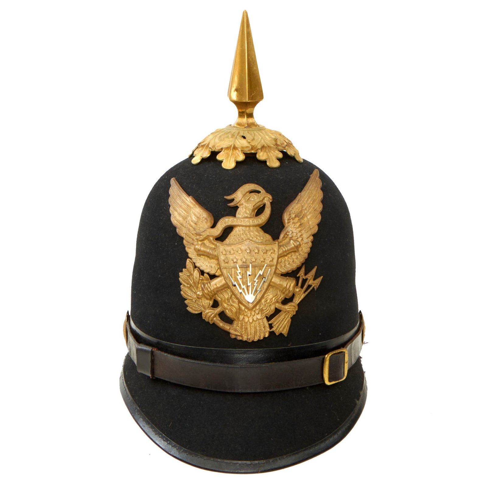 Buy Original U.S. Indian Wars Rare Electrician’s M-1881 Blue Cloth Spiked Pith Helmet | Original Firearms Antique For Sale