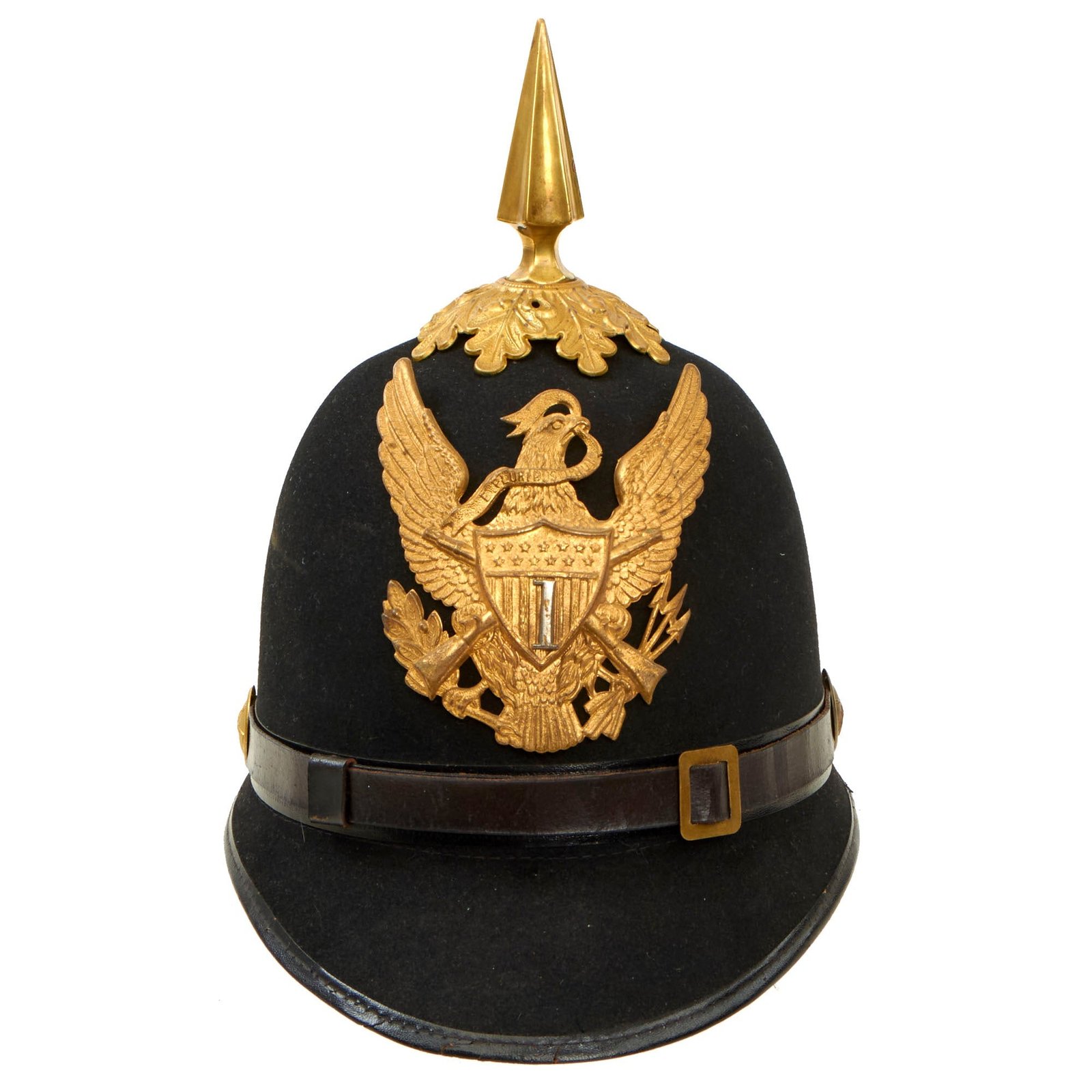 Buy Original U.S. Model 1881 “1st Infantry” Enlisted Dress Spiked Pith Helmet by DeMoulin Bros & Co. | Original Firearms Antique For Sale