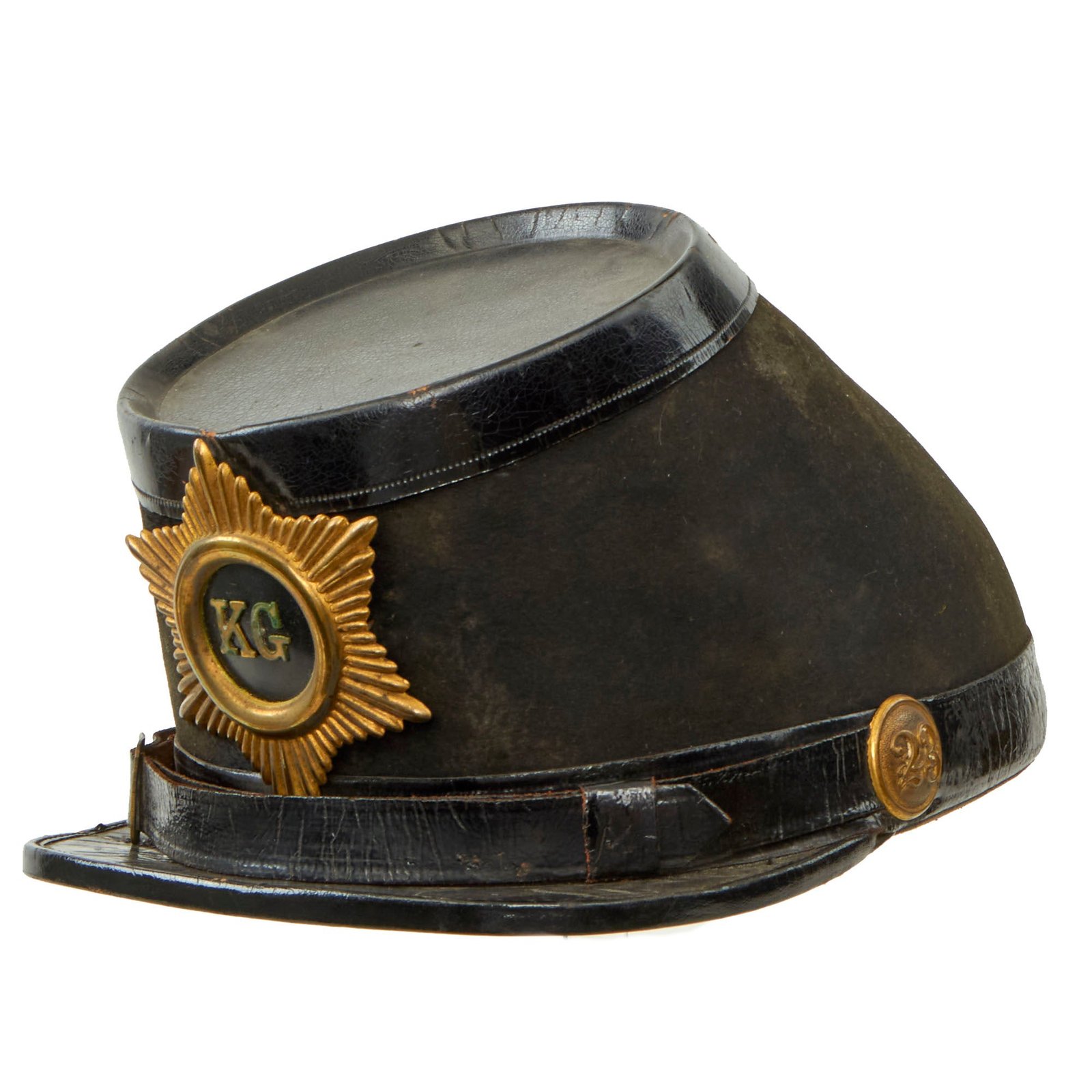 Buy Original U.S. Indian Wars Named Kentish Guards (Rhode Island State Guards), 23rd Regiment Militia Pattern 1872 Shako With Correct Badge - William B. Henry | Original Firearms Antique For Sale