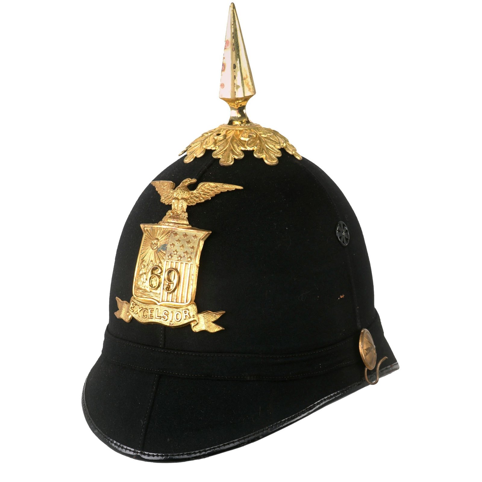 Buy Original U.S. Model 1881 69th Infantry Regiment (New York) Enlisted Dress Spiked Pith Helmet by Ridabock & Co. - Fighting Sixty-Ninth | Original Firearms Antique For Sale