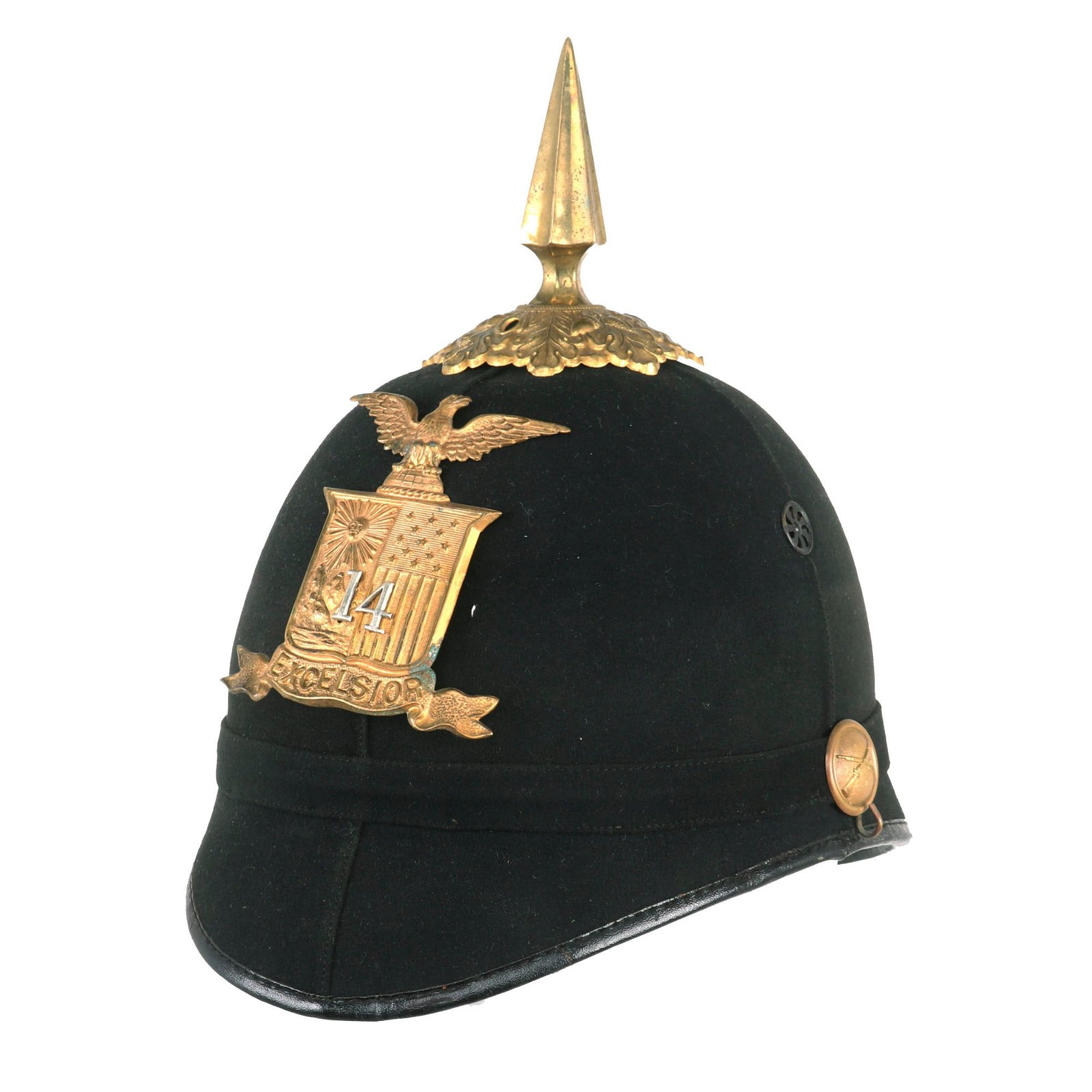 Buy Original U.S. Model 1881 14th New York State Militia Enlisted Dress Spiked Pith Helmet by Ridabock & Co. - Size 7 | Original Firearms Antique For Sale