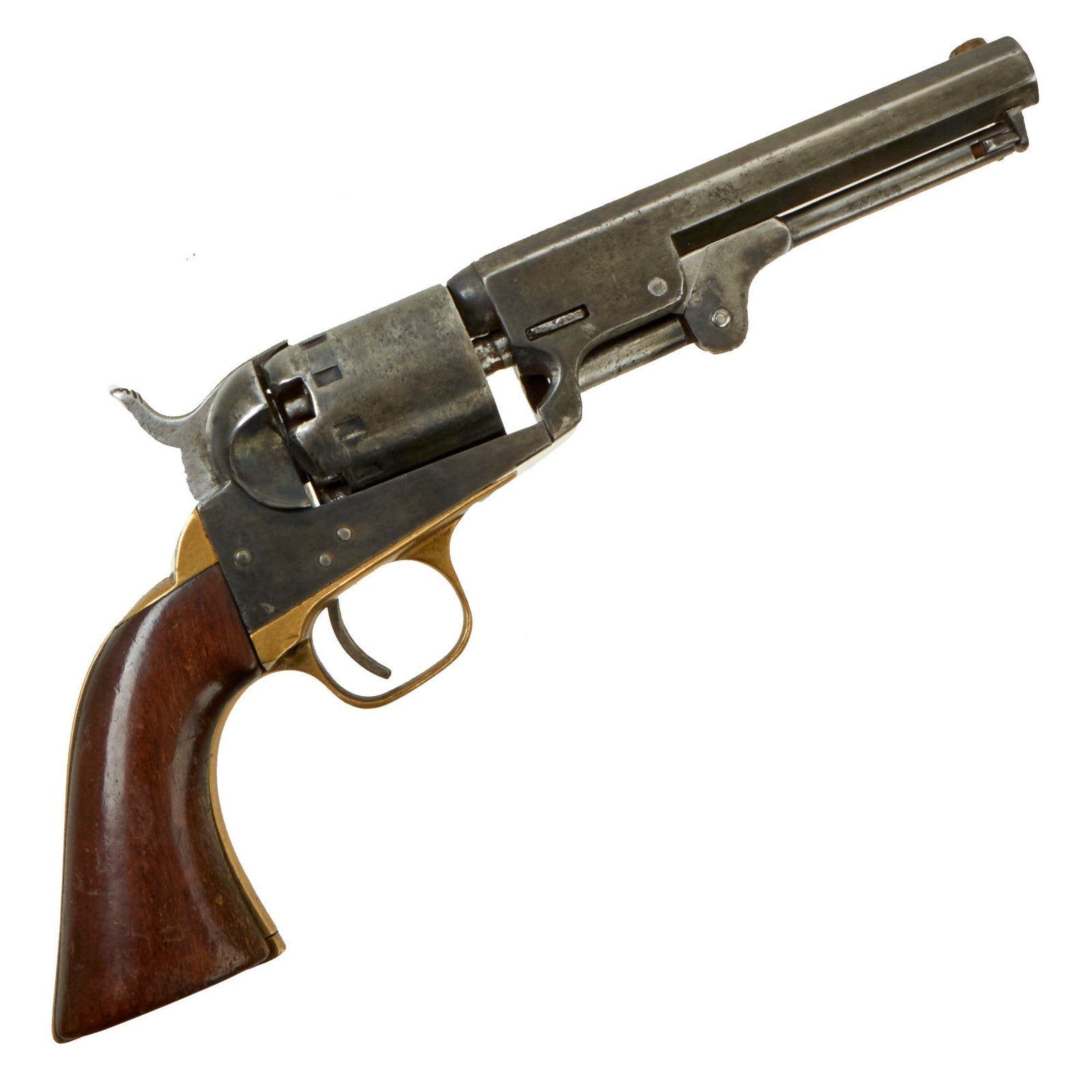 Buy Original U.S. Civil War Manhattan Firearms Series II Navy .36 Percussion Revolver with 5" Barrel & Personalized Grip - Serial 6145 | Original Firearms Antique For Sale