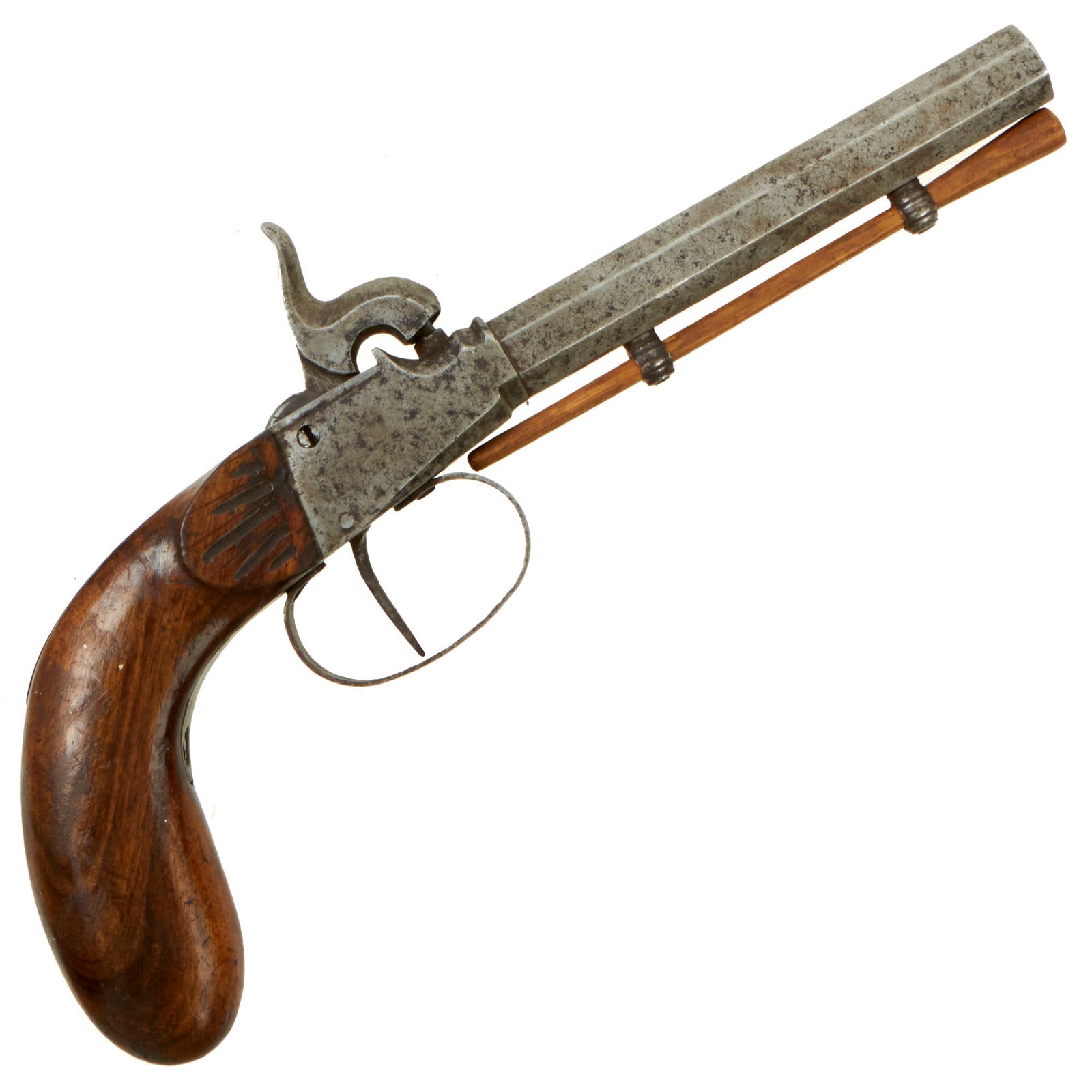 Buy Original Victorian Era European Continental Percussion Pistol for U.S. Market - Circa 1845 | Original Firearms Antique For Sale
