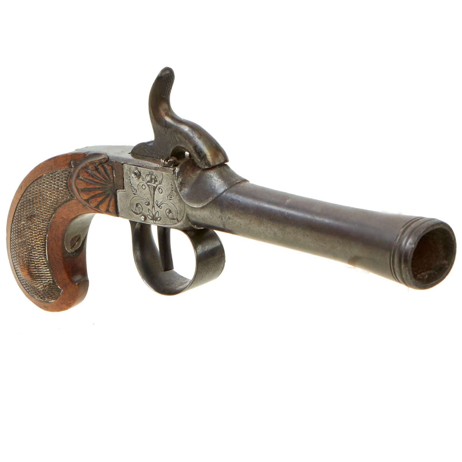 Buy Original Belgian Boxlock Blunderbuss Pocket Percussion Pistol by Auguste Francotte of Liège - circa 1840 | Original Firearms Antique For Sale