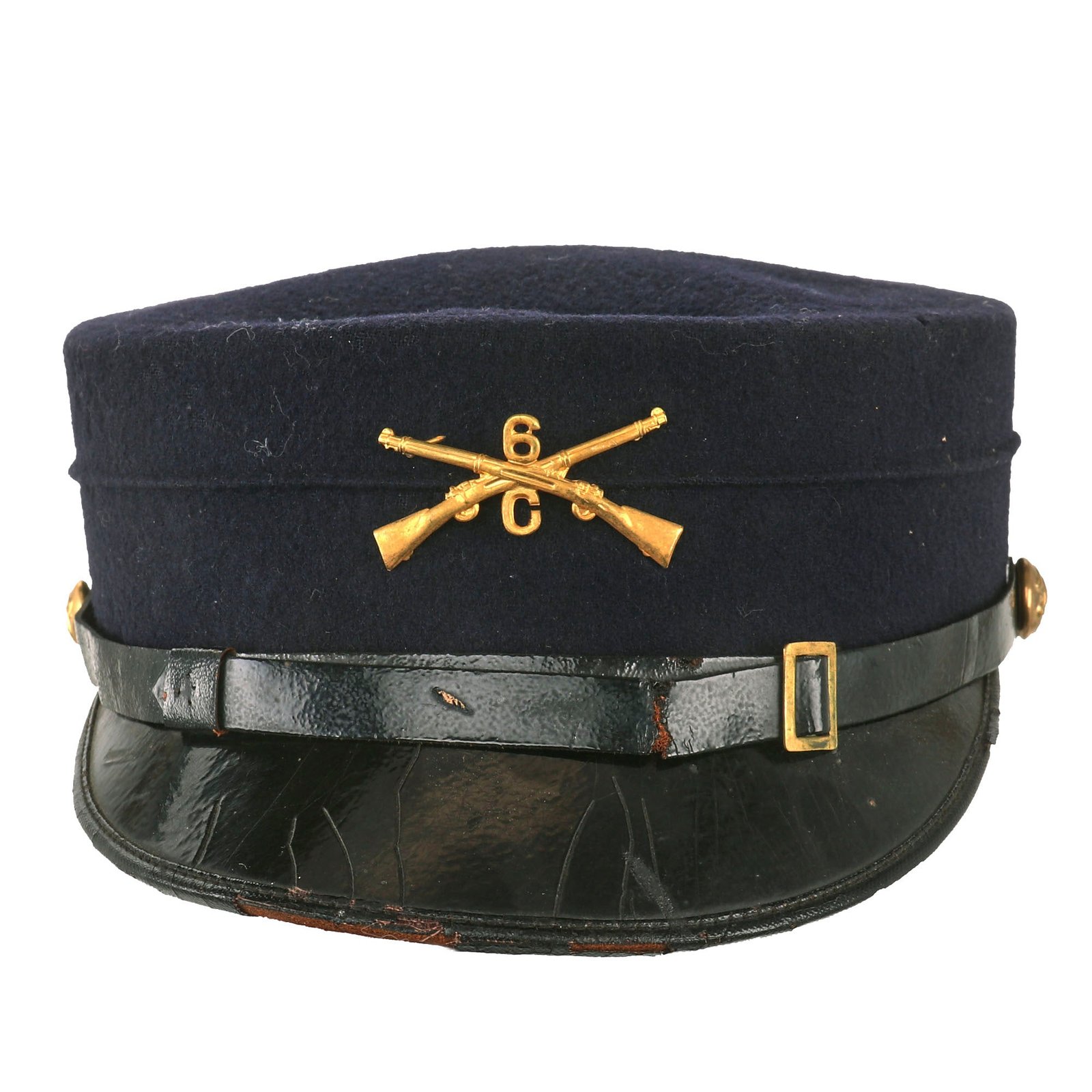 Buy Original U.S. Spanish-American War Era 6th Massachusetts Volunteer Infantry Regiment, “C” Company M-1895 Enlisted Forage Cap | Original Firearms Antique For Sale