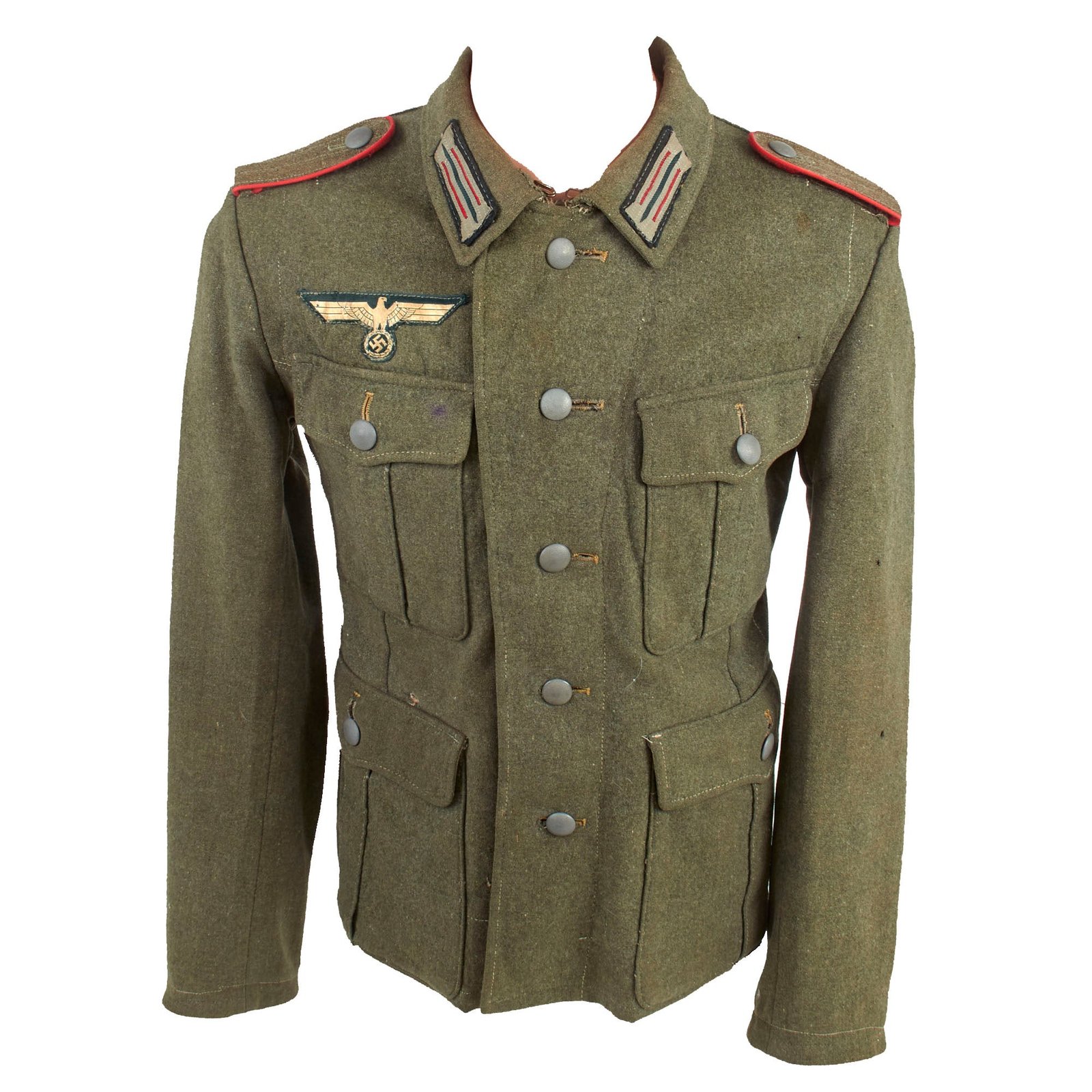 Buy Original German WWII Heer Army Artillery Enlisted Man's M40 Combat Tunic with Early Pattern Litzen - Service Used | Original Firearms Antique For Sale