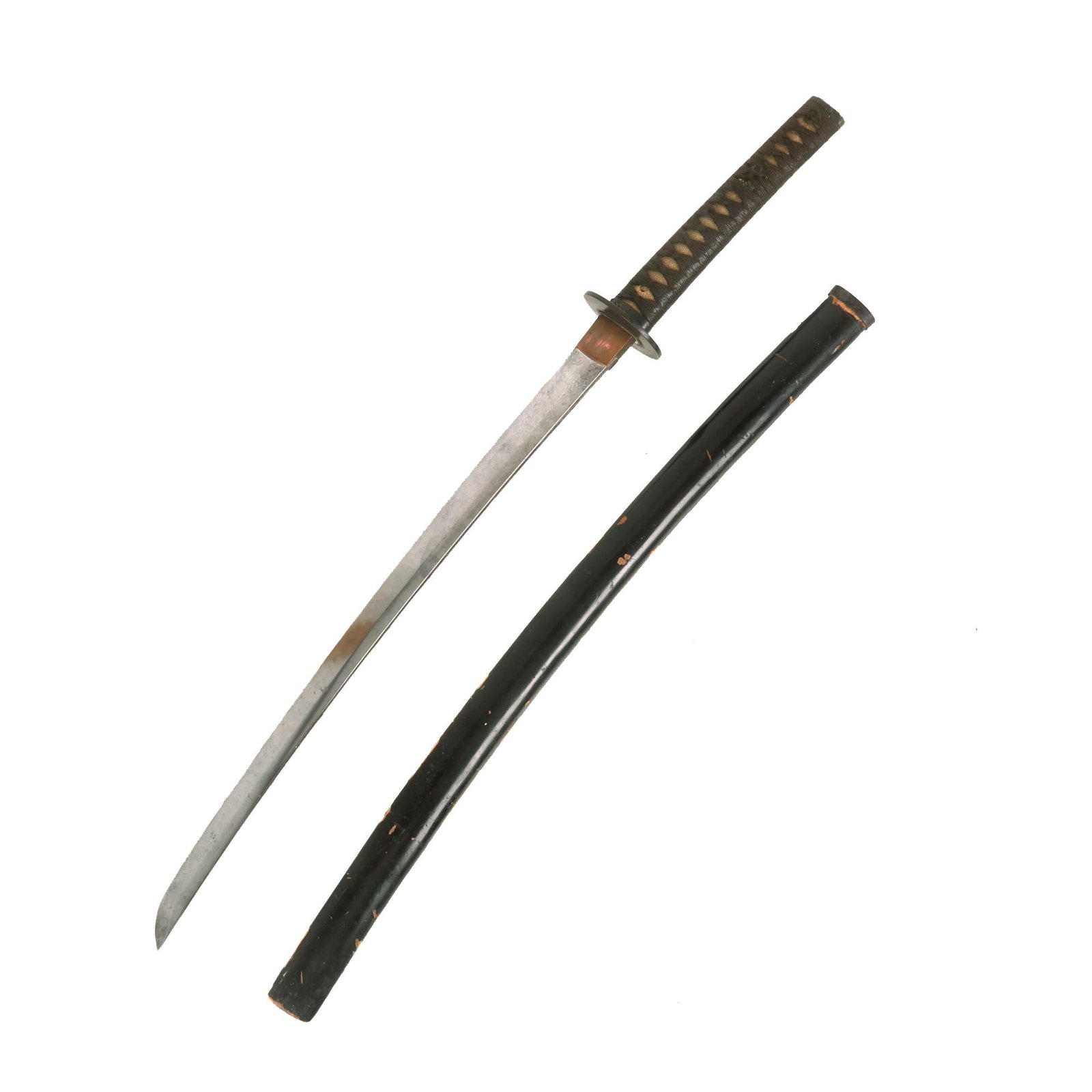 Buy Original 17th Century Early Edo Period Japanese Handmade Ō-Wakizashi Short Sword by NOBUSADA in Late Edo Fittings with Scabbard | Original Firearms Antique For Sale