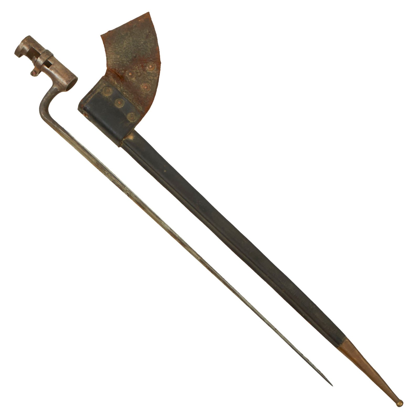 Buy Original U.S. Civil War Springfield Rifled Musket Model 1855/61/63 Socket Bayonet with Federal Issued Scabbard | Original Firearms Antique For Sale
