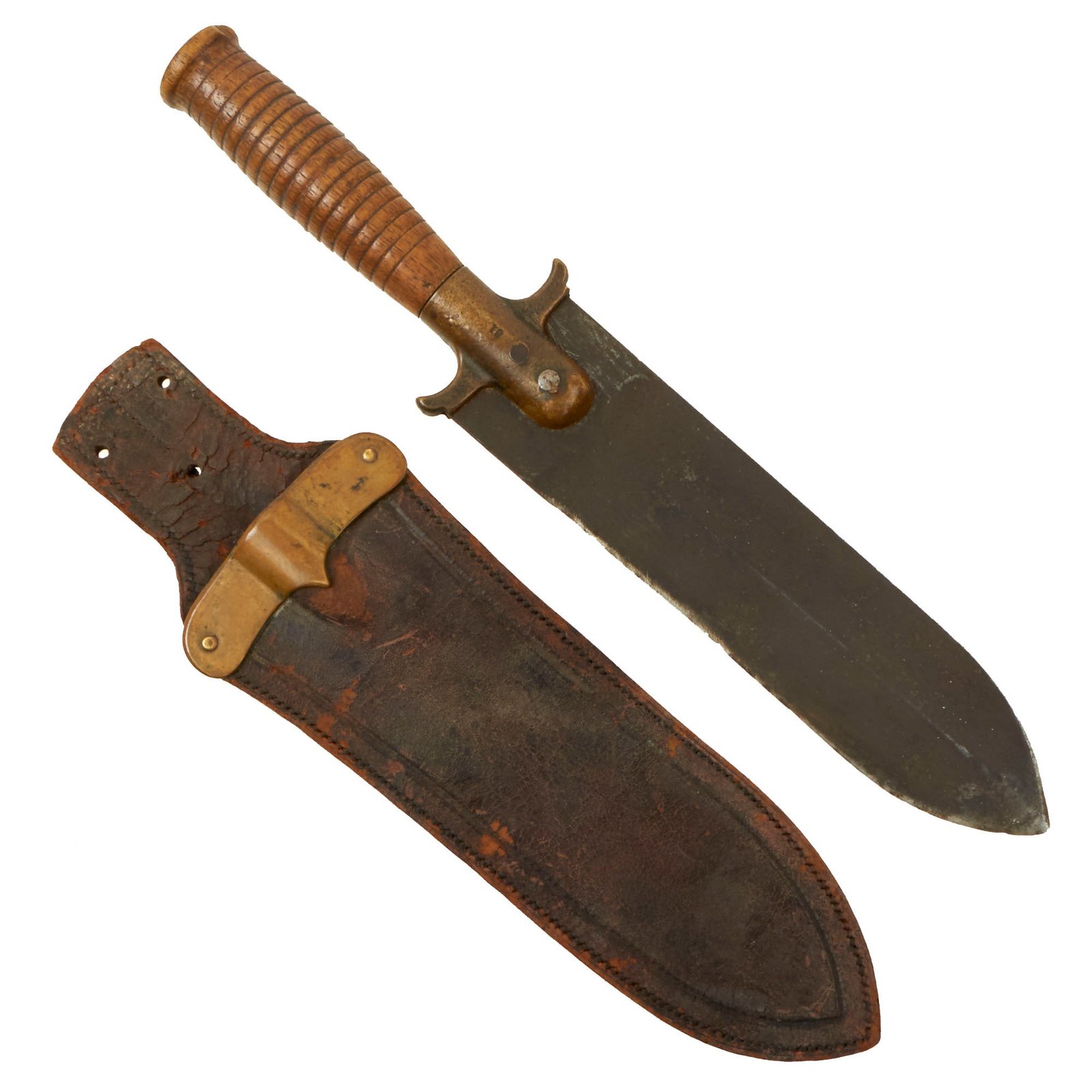 Buy Original U.S. Spanish-American War Era Army Model 1880 Hunting Knife with Leather Sheath | Original Firearms Antique For Sale