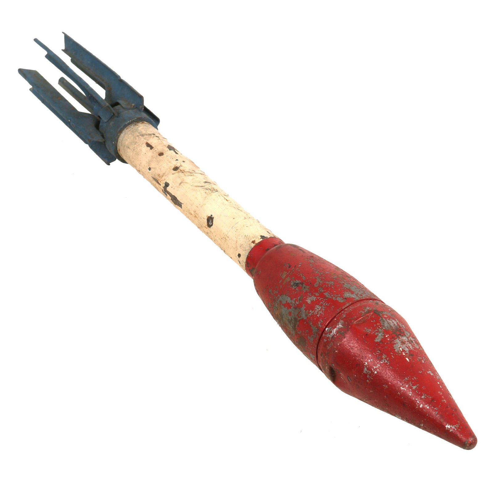 Buy Original U.S. WWII Patriotic Folk Art Painted M7A1 Anti-Tank Practice Rocket for the M1 and M1A1 2.36 Inch Bazooka Launcher - Inert | Original Firearms Antique For Sale