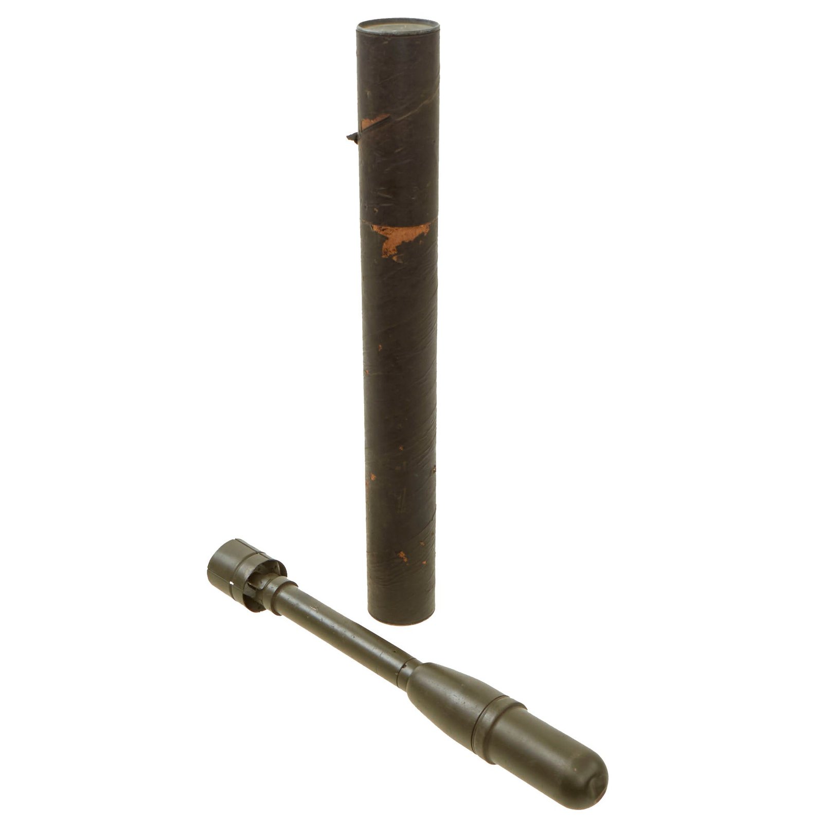 Buy Original U.S. WWII Inert M6A3C Bazooka Rocket With M87 Tube Container | Original Firearms Antique For Sale