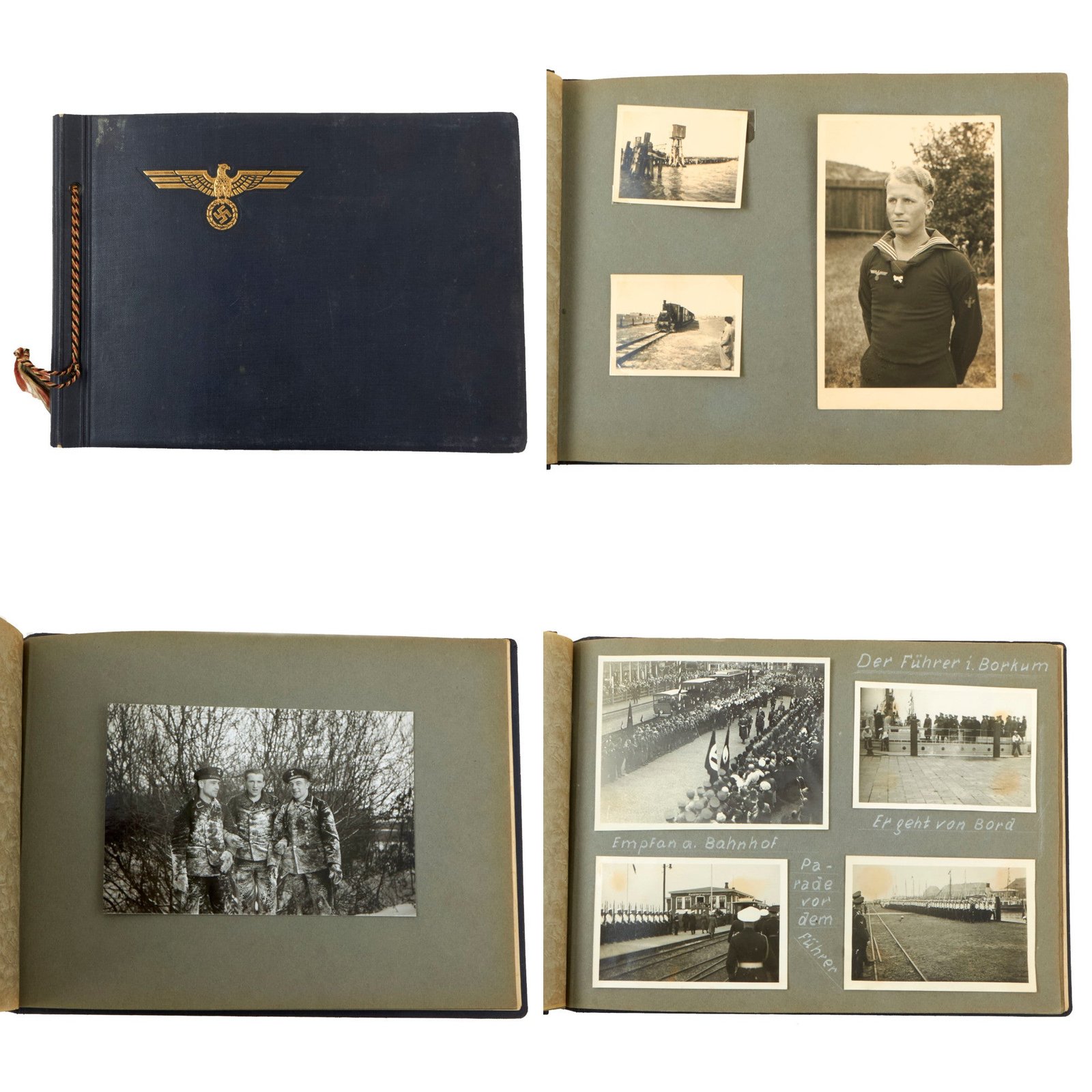 Buy Original German WWII Kriegsmarine Borkum Island Coastal Artillery Photo Album with Unpublished Photos of Der Führer Adolf H - 98 Pictures | Original Firearms Antique For Sale