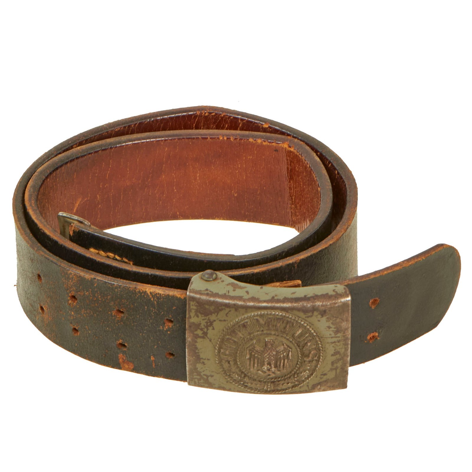 Buy Original German WWII Wehrmacht Army Heer M-44 Belt with EM/NCO Steel Buckle by Josef Feix & Söhne - dated 1942 | Original Firearms Antique For Sale