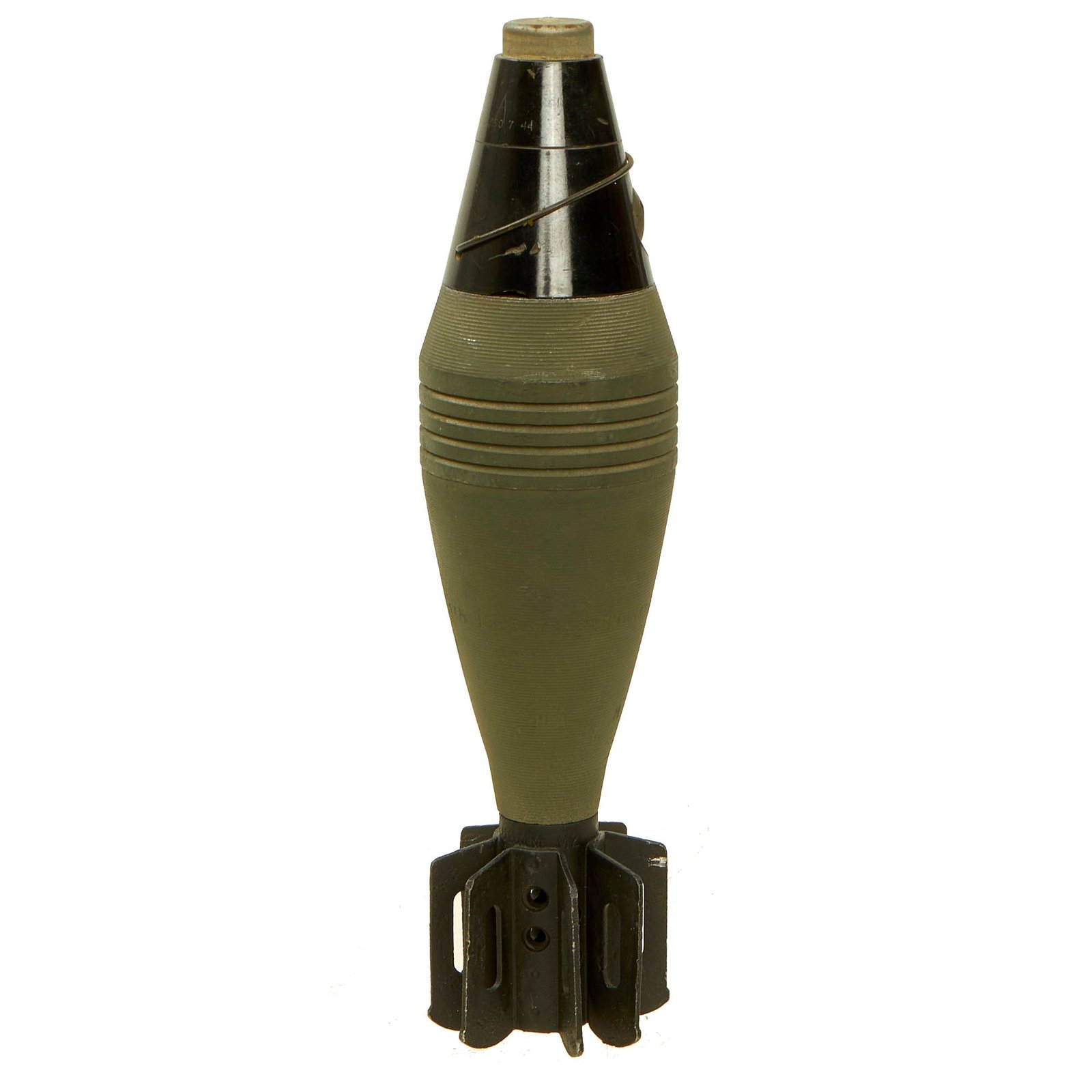 Buy Original U.S. Vietnam War 60mm HE M49A3 Mortar Round With 1944 Dated Bakelite Fuse - Dated 1973 | Original Firearms Antique For Sale