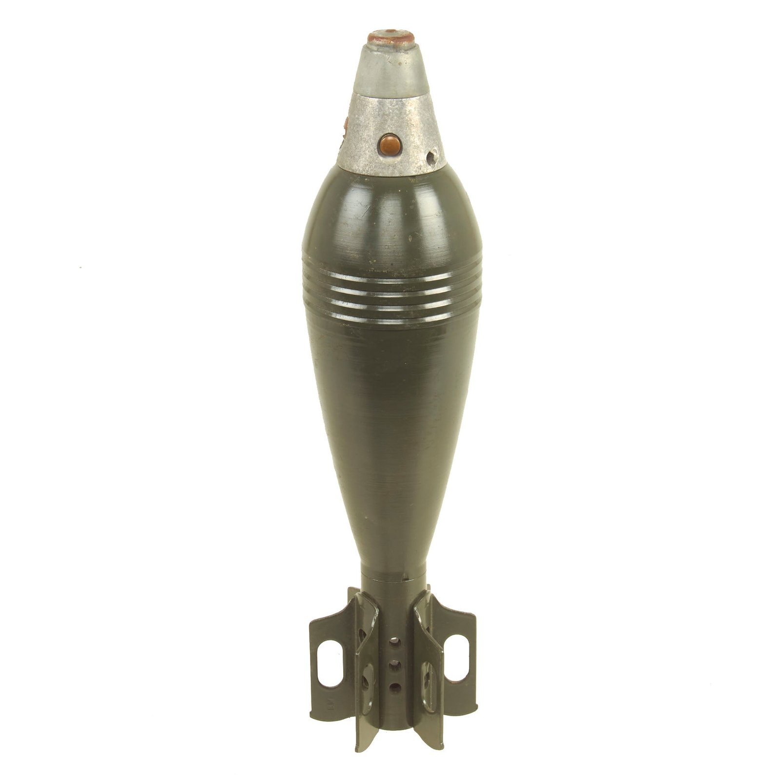 Buy Original U.S. WWII Era INERT 81mm M43A1B1 HE Mortar Round With M52A2 PD Type Fuze | Original Firearms Antique For Sale