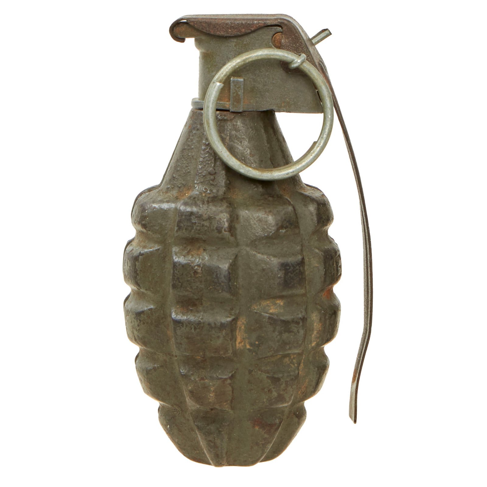 Buy Original U.S. Pre-WWII Inert Early MkII Pineapple Fragmentation Grenade With M10A3 Fuze | Original Firearms Antique For Sale