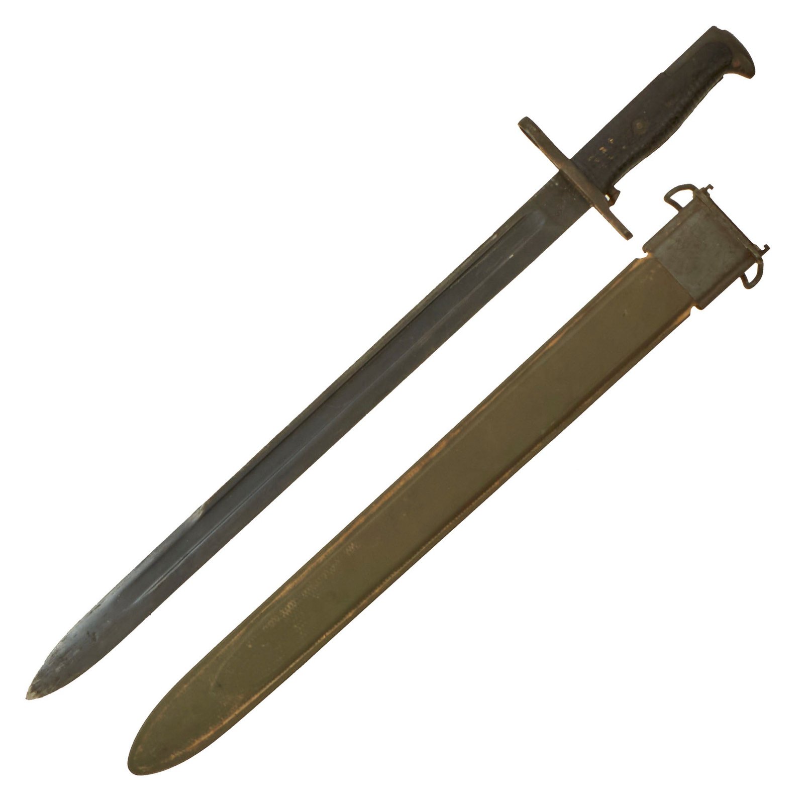 Buy Original U.S. WWI & WWII M1905 Springfield 16" Rifle Bayonet marked S.A. with USN Mk 1 Scabbard - Dated 1907 | Original Firearms Antique For Sale